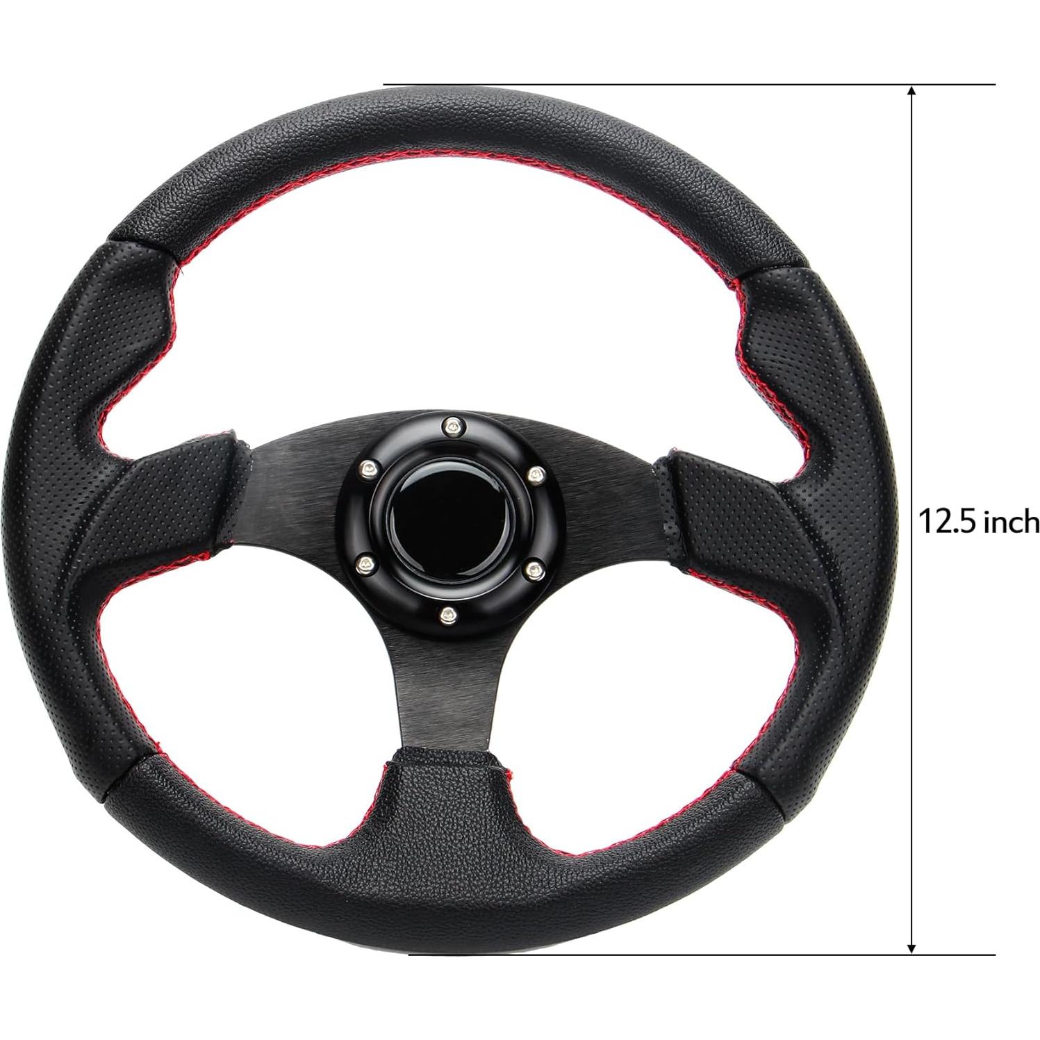 Volante de Carreras YEHICY 320mm Cuero PVC Estilo Drift