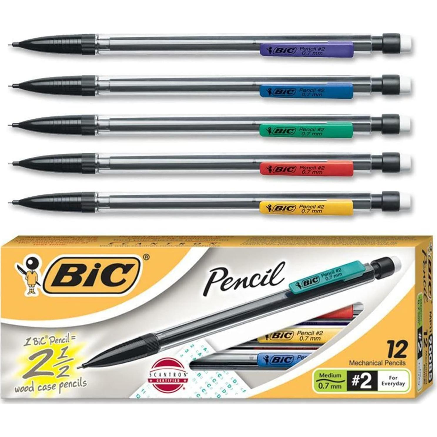 Lápiz Mecánico BIC Xtra-Life 0.7mm Negro, Paquete de 12