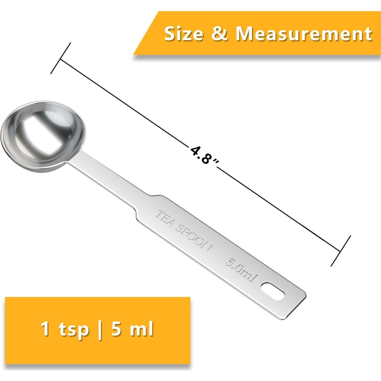 Cuchara Medidora Individual 5ml Acero Inoxidable LEIFENY