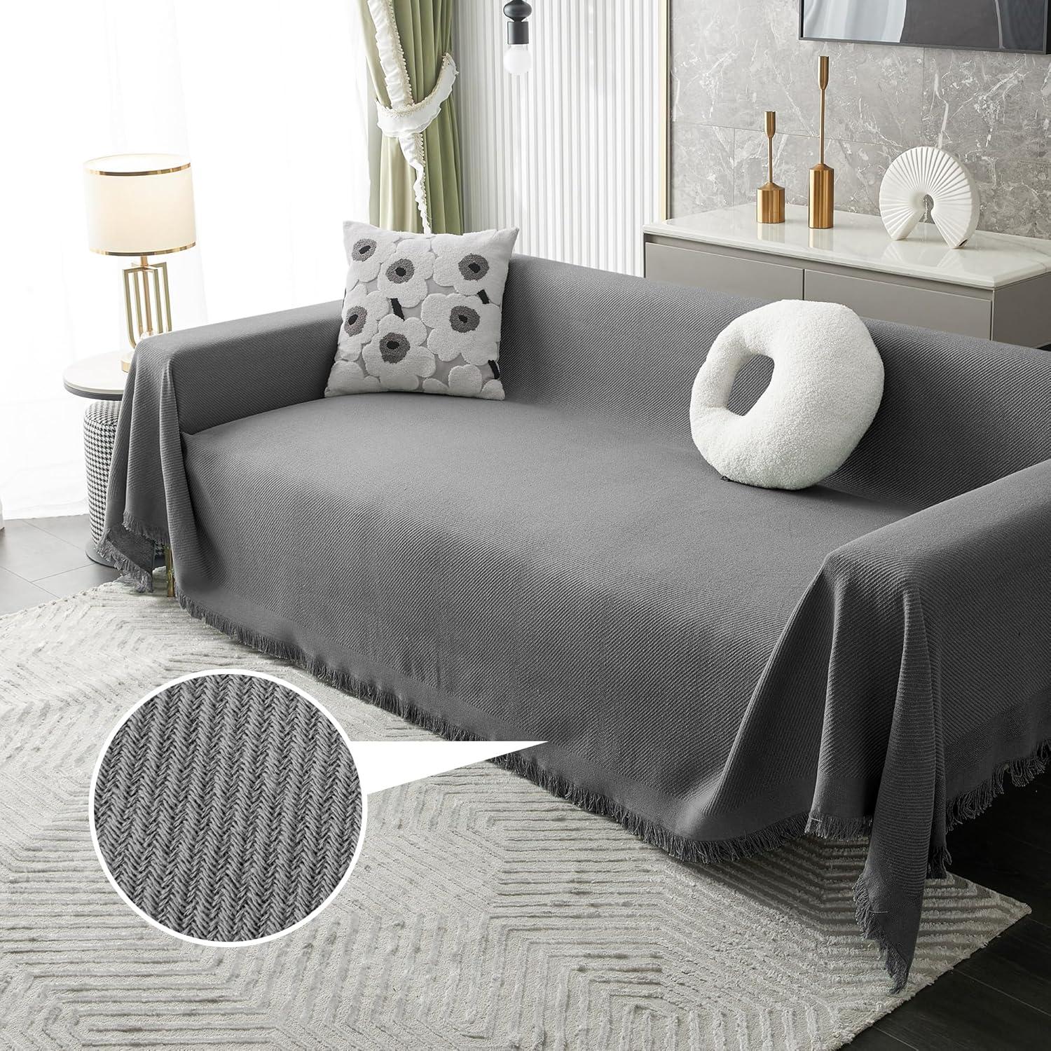 MYSKY HOME Funda de Sofá Geométrica XL Gris 180x300 cm