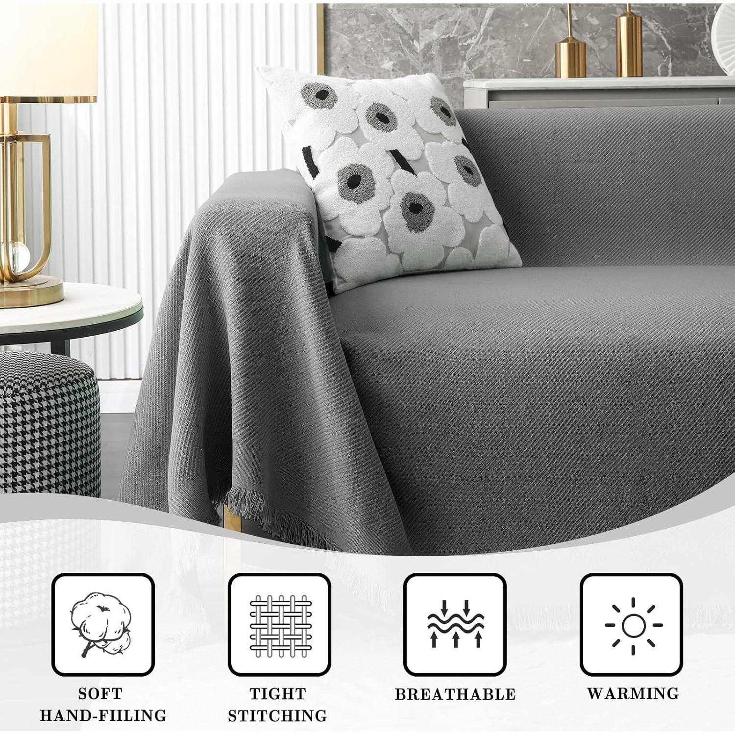 MYSKY HOME Funda de Sofá Geométrica XL Gris 180x300 cm