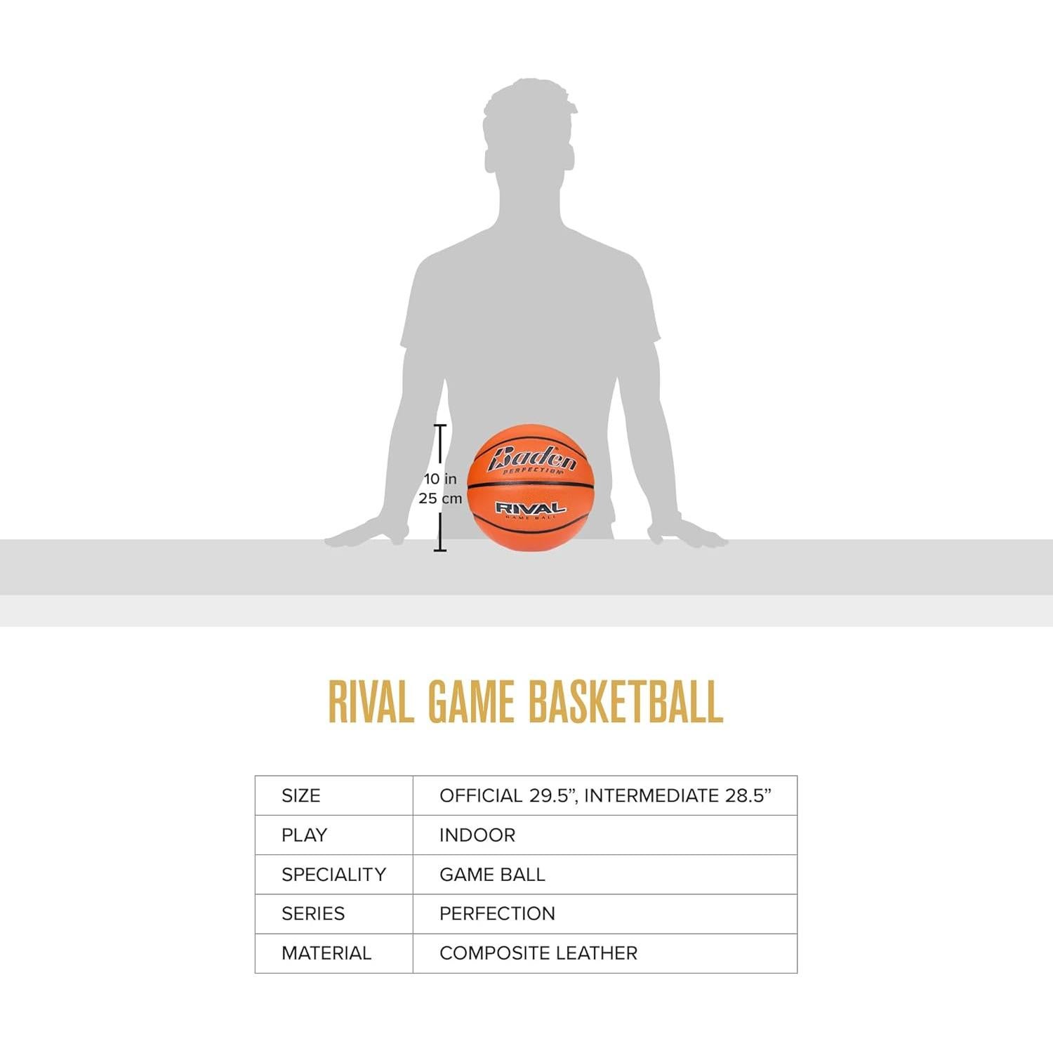 Bola de Baloncesto Baden Rival Tamaño 6 Naranja Comp. Duradera