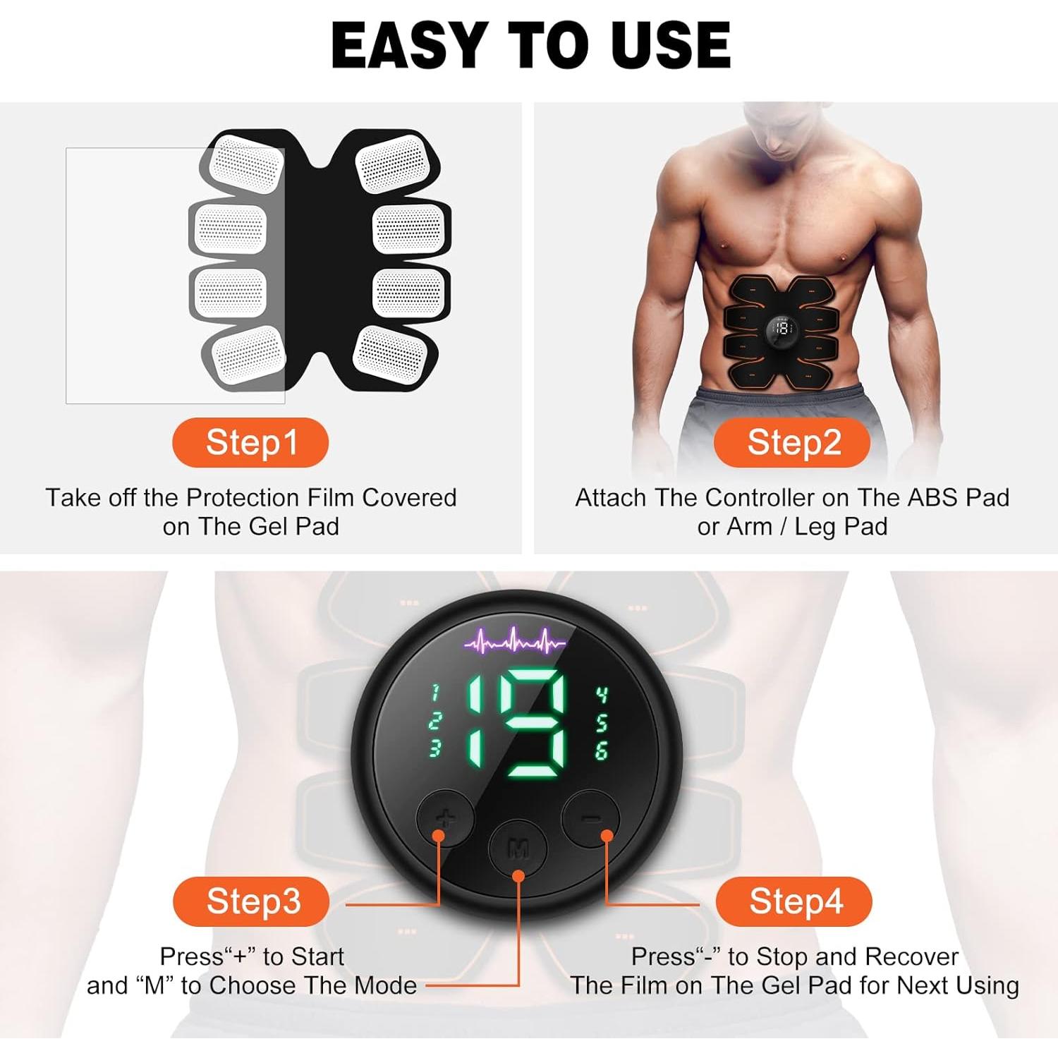 Cinturón Estimulador de ABS Grexemin Recargable USB