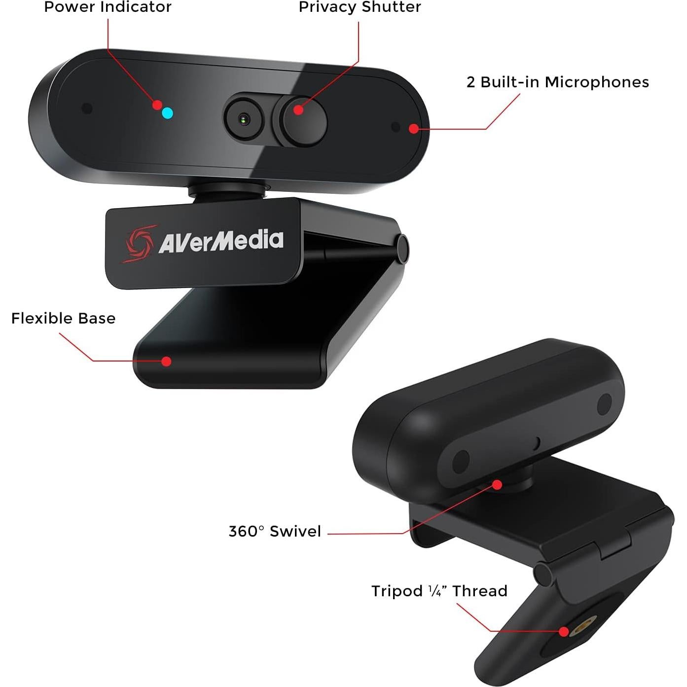 Webcam AVerMedia PW310P 1080p 30fps con Autofocus