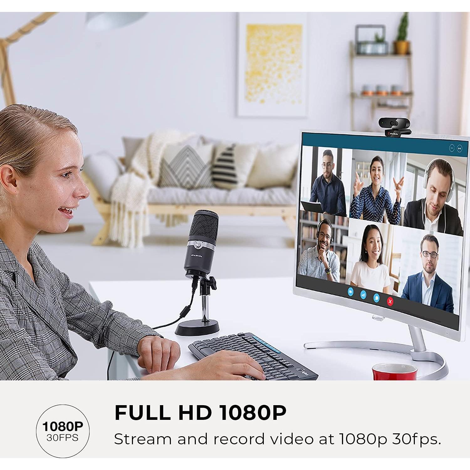 Webcam AVerMedia PW310P 1080p 30fps con Autofocus