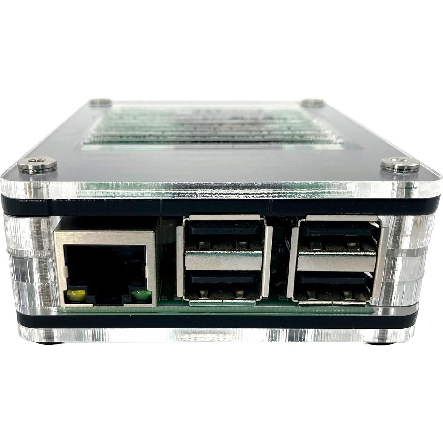 Estuche C4Labs Zebra PoE para Raspberry Pi 4B/3B+ - Hielo Negro