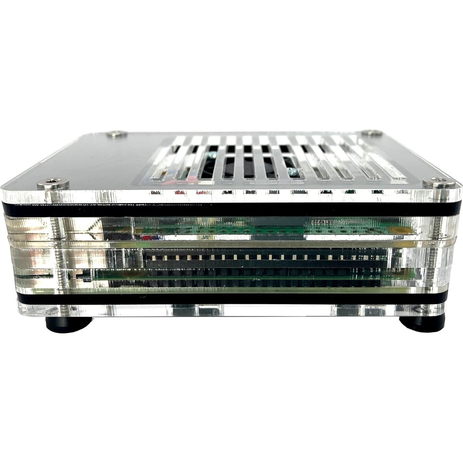 Estuche C4Labs Zebra PoE para Raspberry Pi 4B/3B+ - Hielo Negro