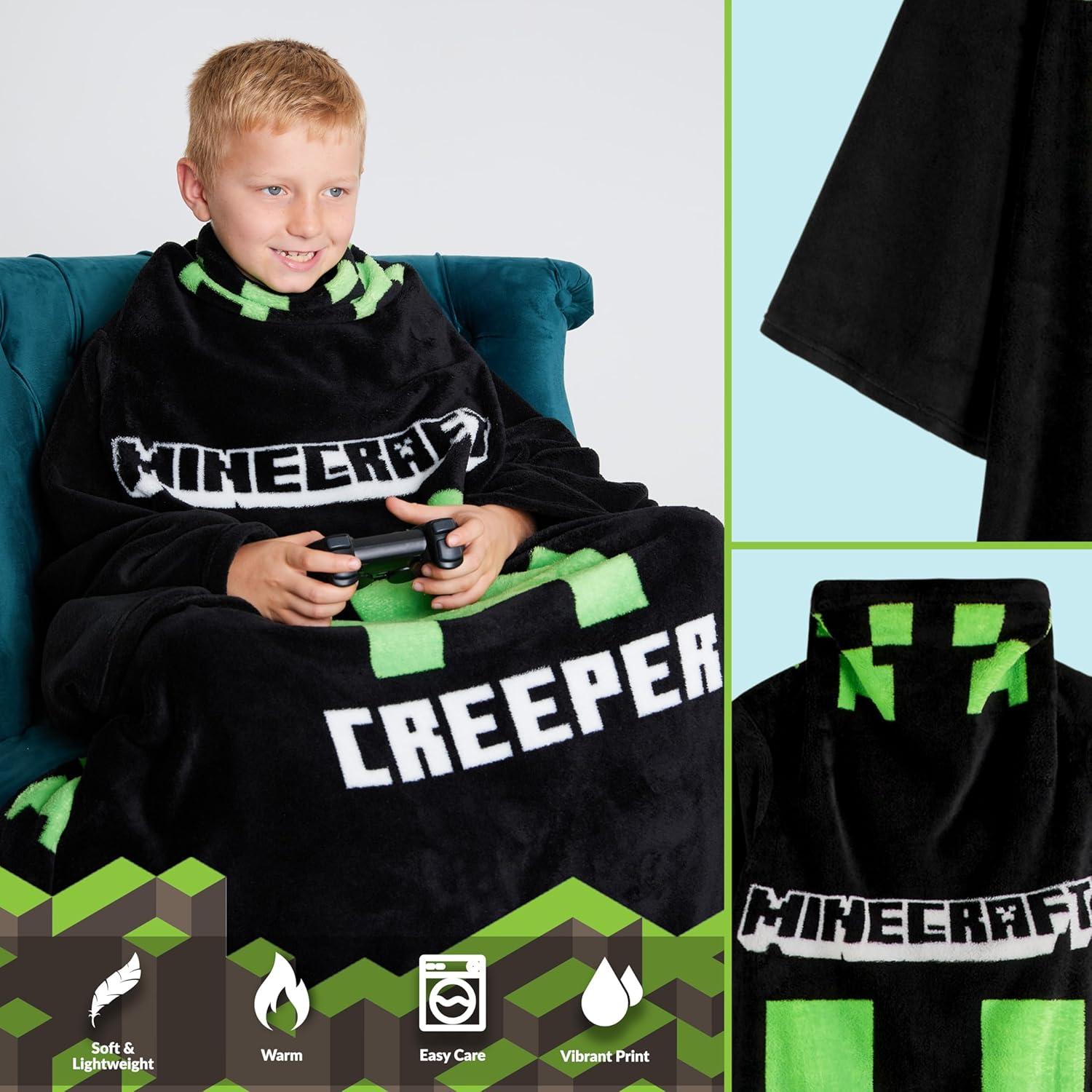 Manta Ponible de Forro Polar Minecraft para Niños y Adolescentes