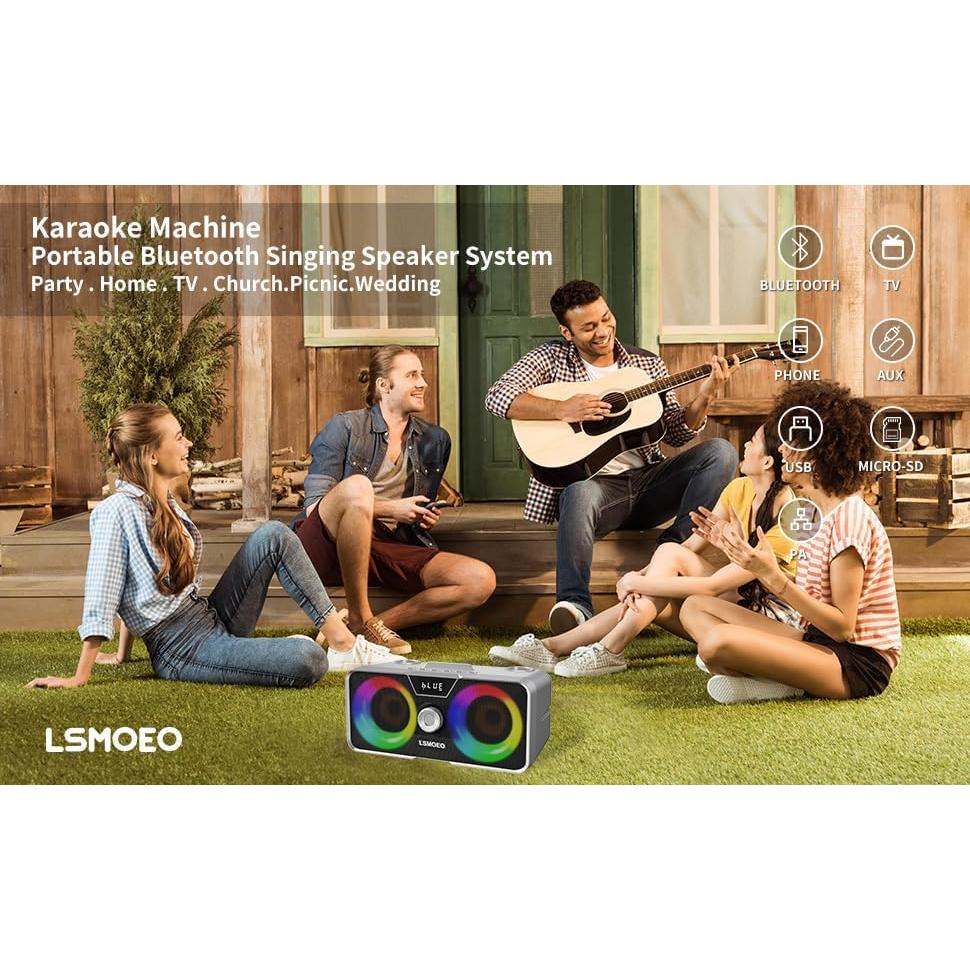 Máquina de Karaoke LSMOEO SD-317 con 2 Micrófonos UHF