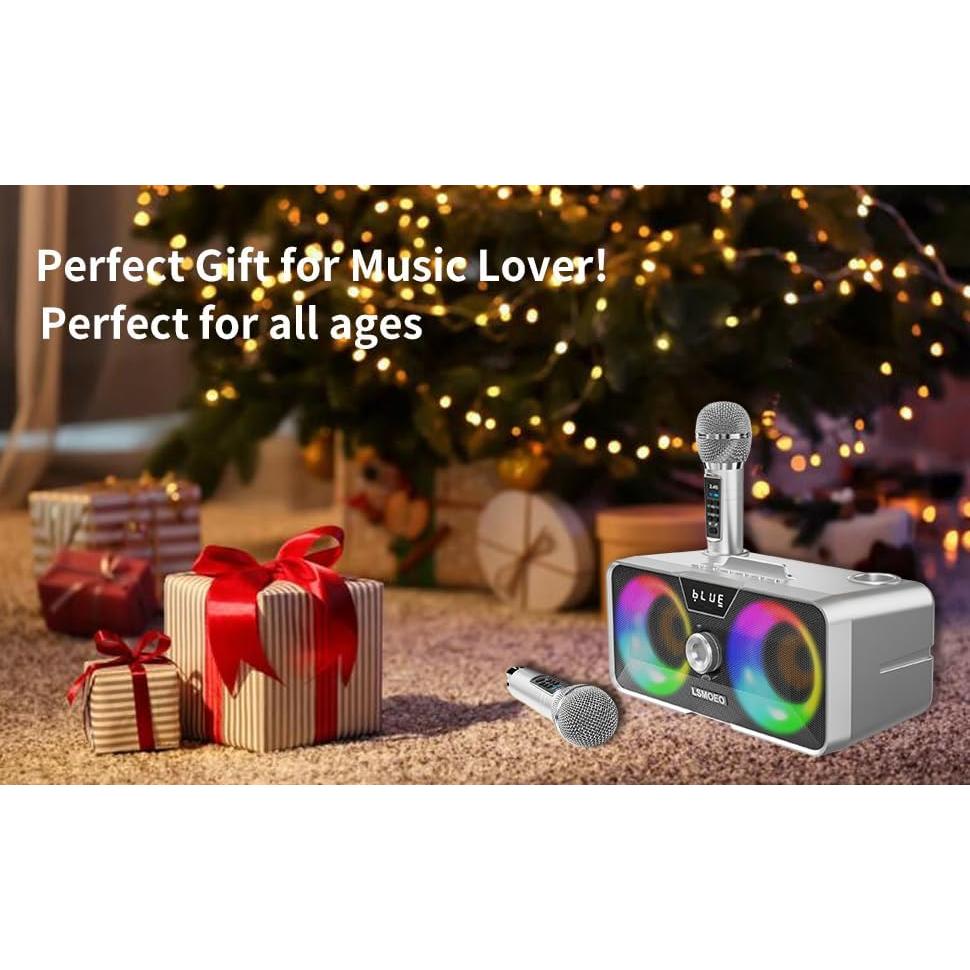 Máquina de Karaoke LSMOEO SD-317 con 2 Micrófonos UHF