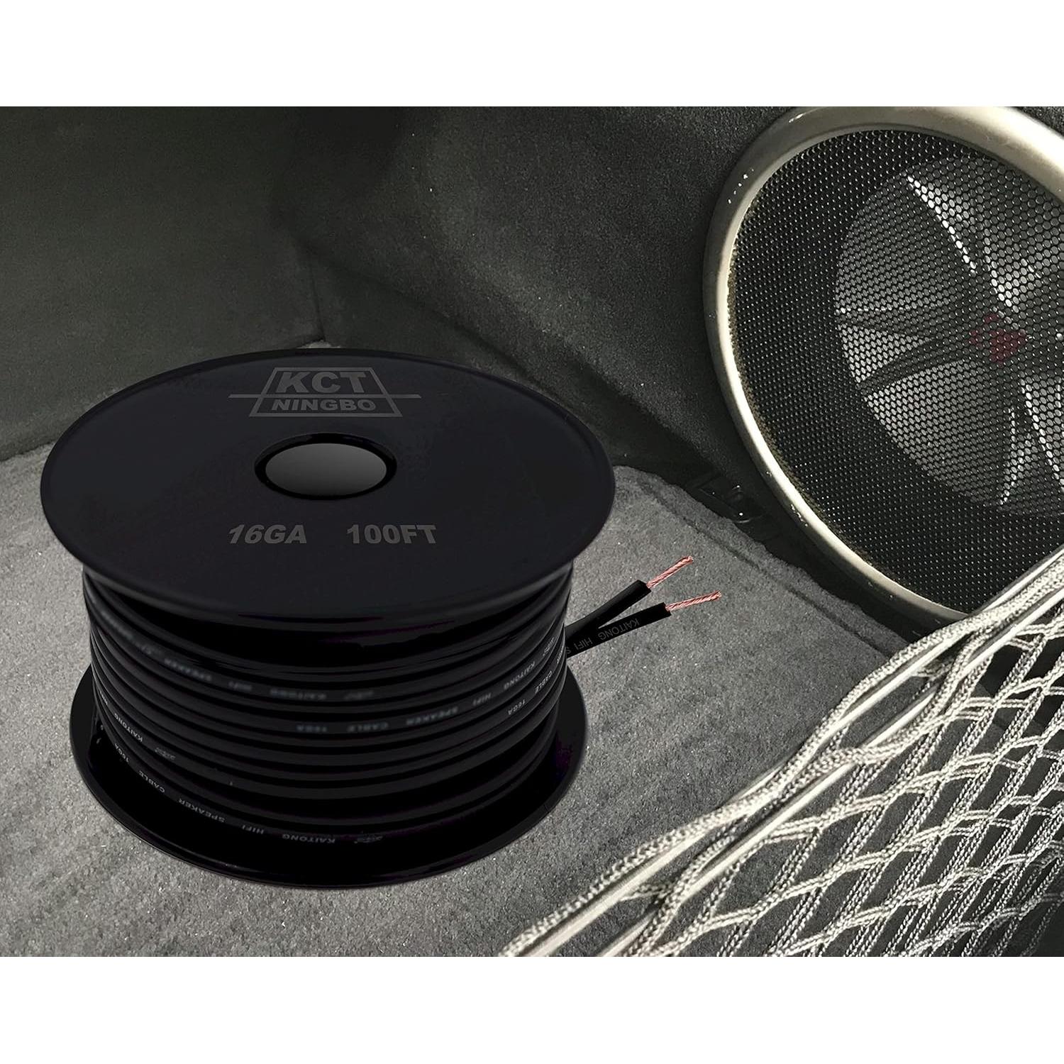 KCT Cable de Altavoz 16AWG 30m Negro Alta Calidad