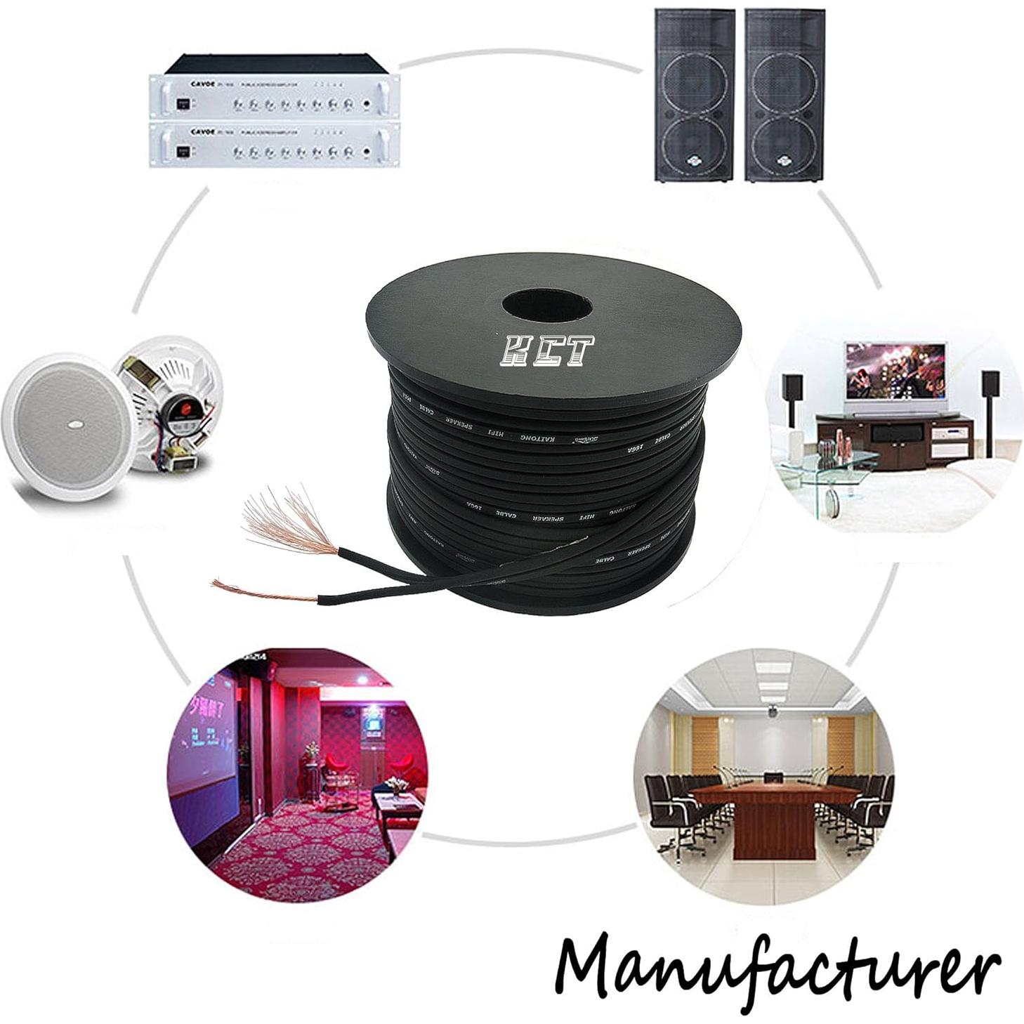 KCT Cable de Altavoz 16AWG 30m Negro Alta Calidad