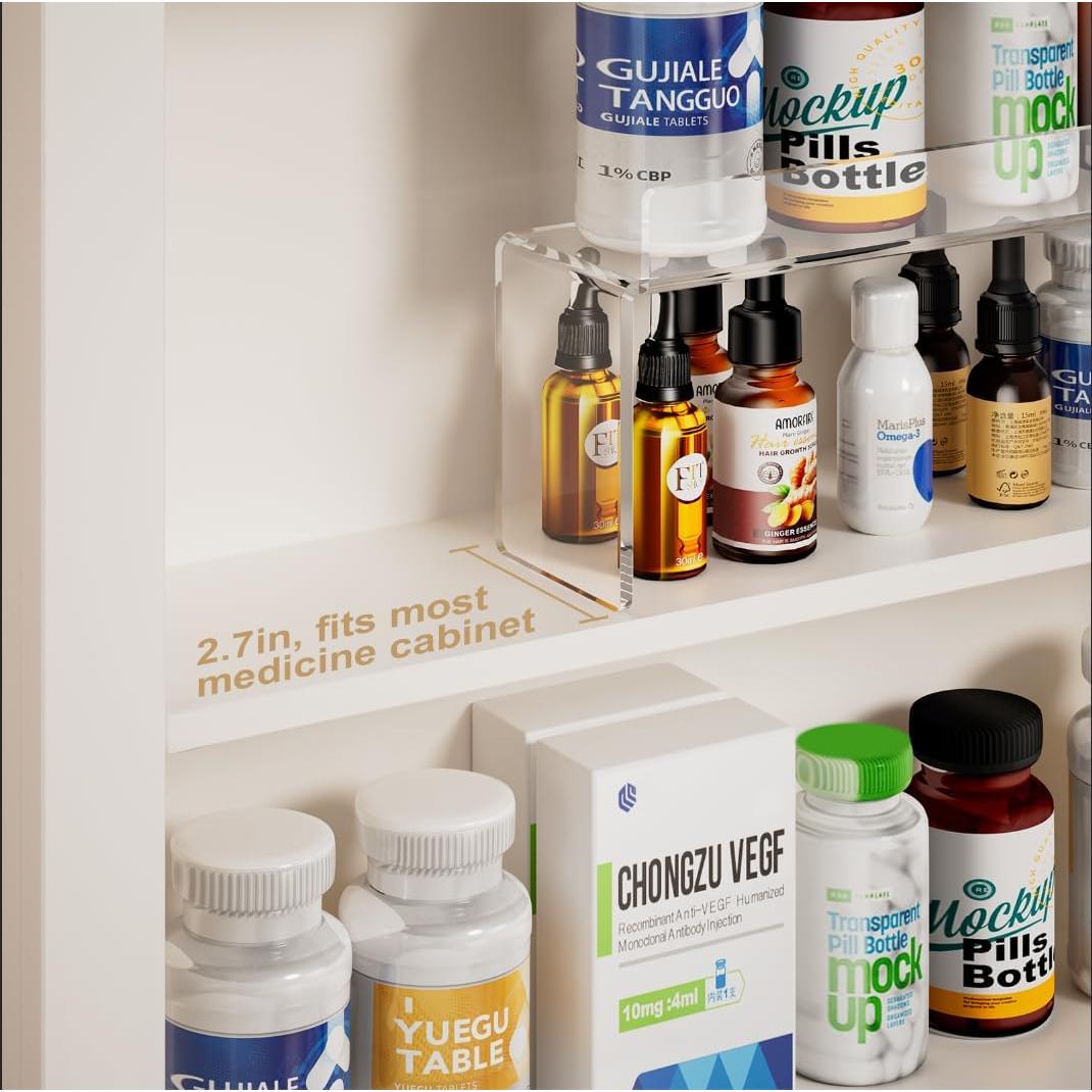 Organizador de Gabinete de Medicinas iHEBE 2 Niveles Acrílico 2-Pack