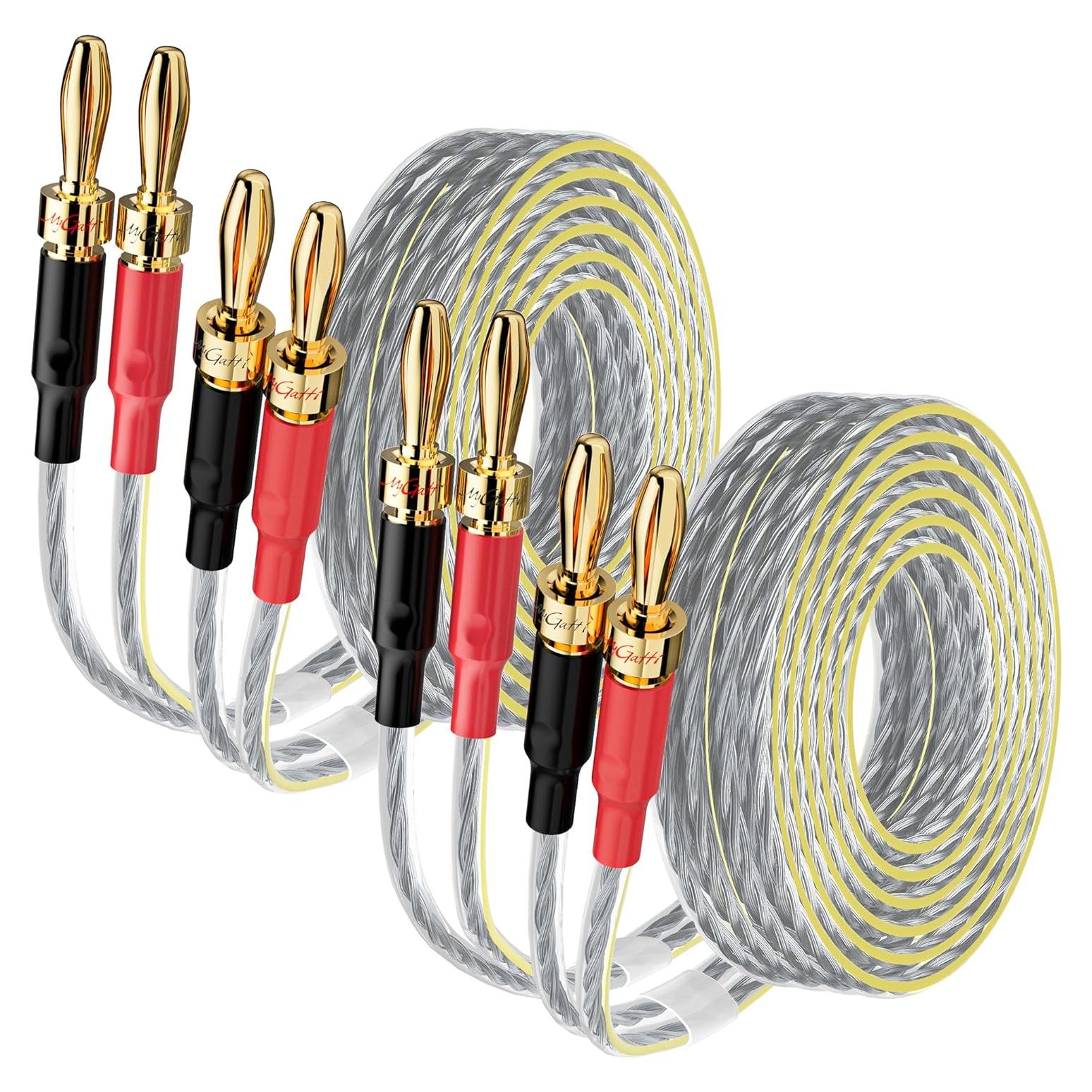 Paquete de 2 Cables de Altavoz Mygatti 16 AWG 4.57 m