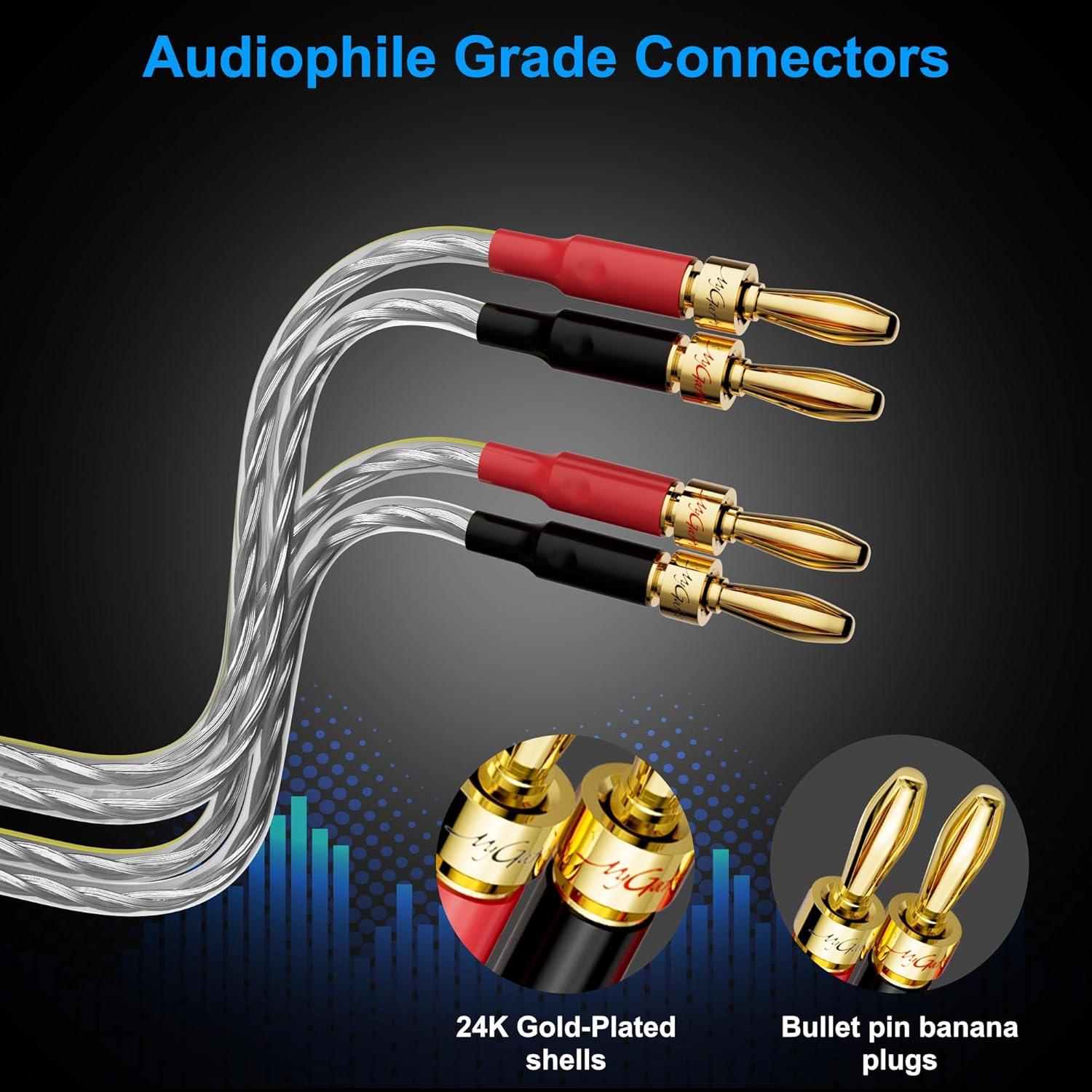 Paquete de 2 Cables de Altavoz Mygatti 16 AWG 4.57 m