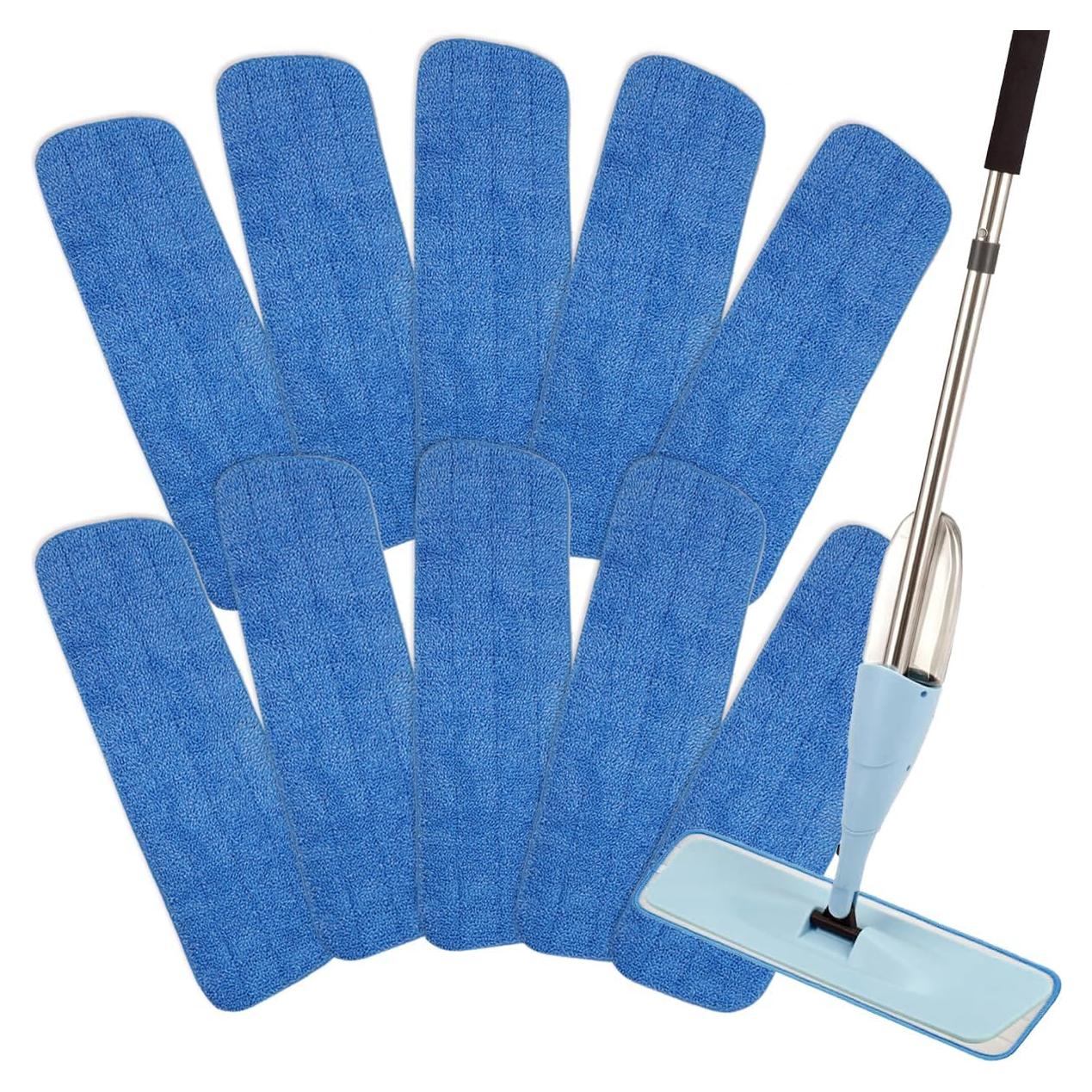 Paquete de 10 almohadillas de mopa plana microfibra 40 cm LOSYHU