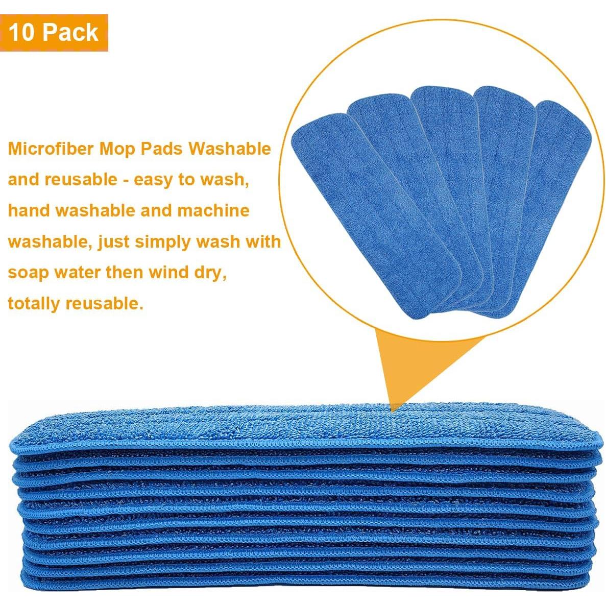 Paquete de 10 almohadillas de mopa plana microfibra 40 cm LOSYHU