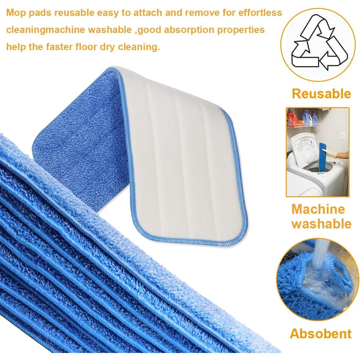 Paquete de 10 almohadillas de mopa plana microfibra 40 cm LOSYHU