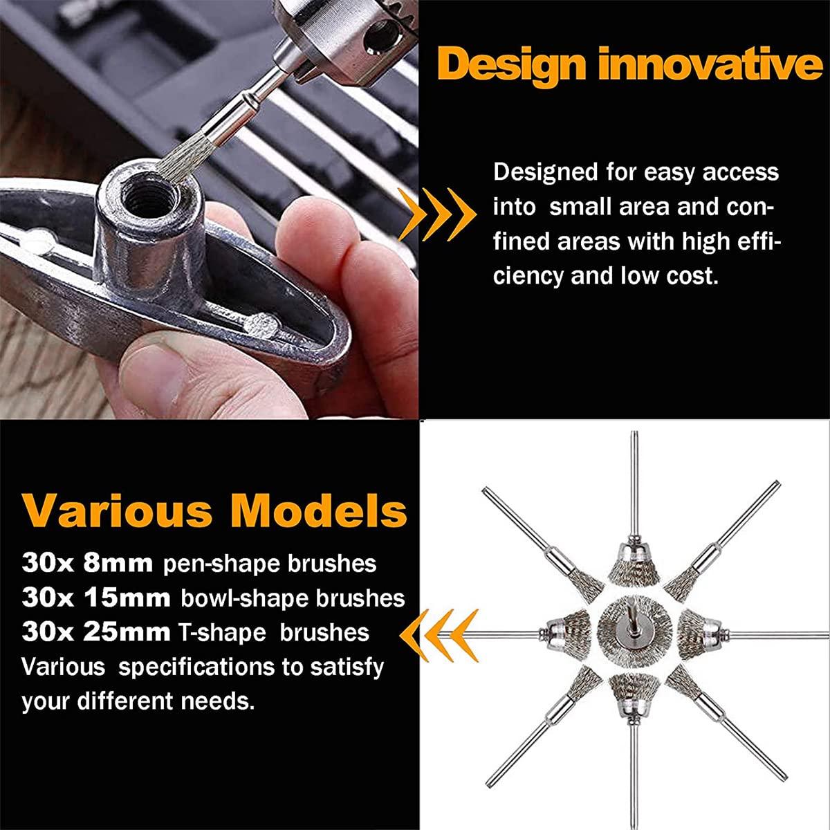 Juego de 45 Piezas de Cepillos de Alambre JIUNENG para Taladro
