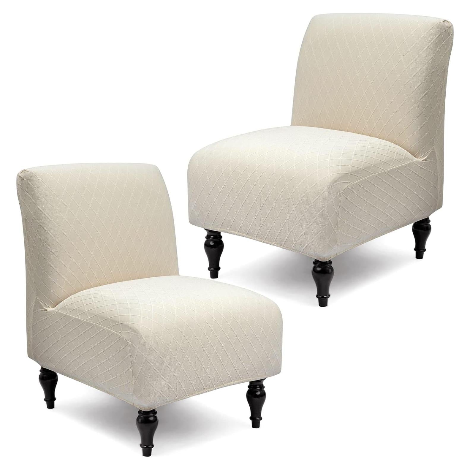 Funda de Silla Sin Brazos Liykimt 2 Unidades Jacquard Beige