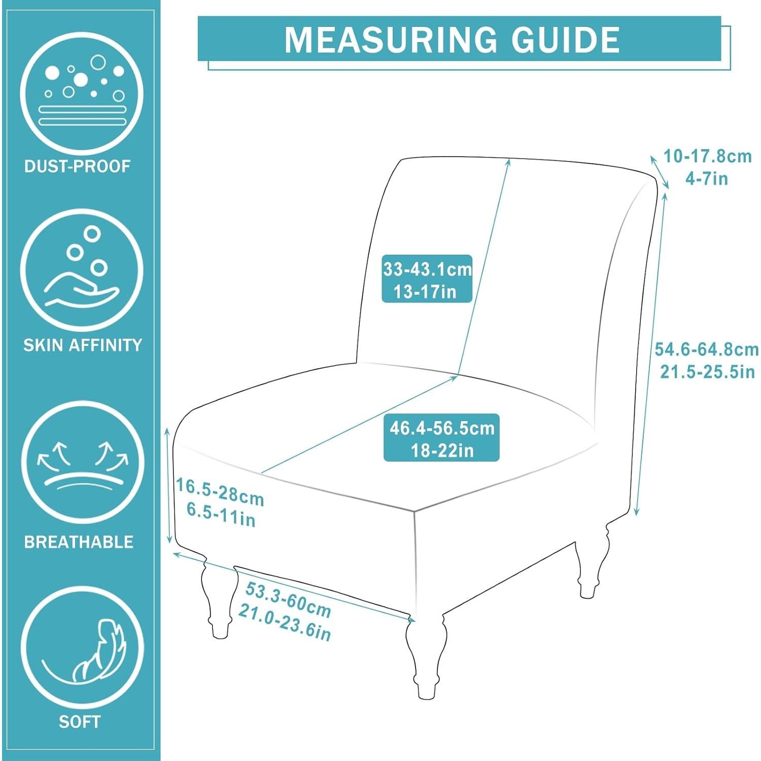 Funda de Silla Sin Brazos Liykimt 2 Unidades Jacquard Beige