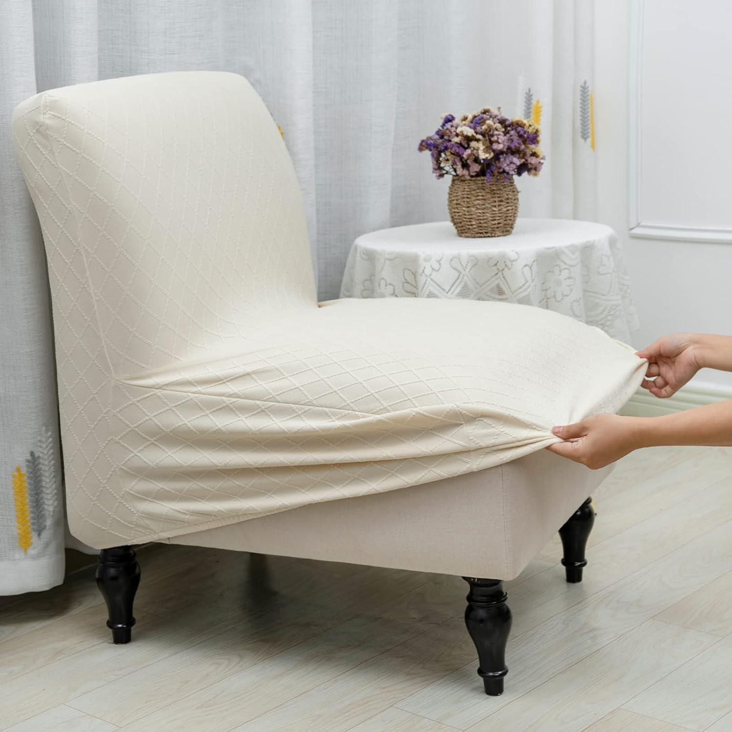 Funda de Silla Sin Brazos Liykimt 2 Unidades Jacquard Beige