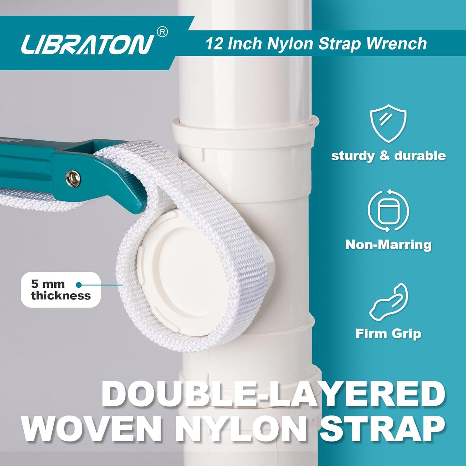 Llave de Correa de Nylon LIBRATON 30 cm Ajustable Alta Resistencia