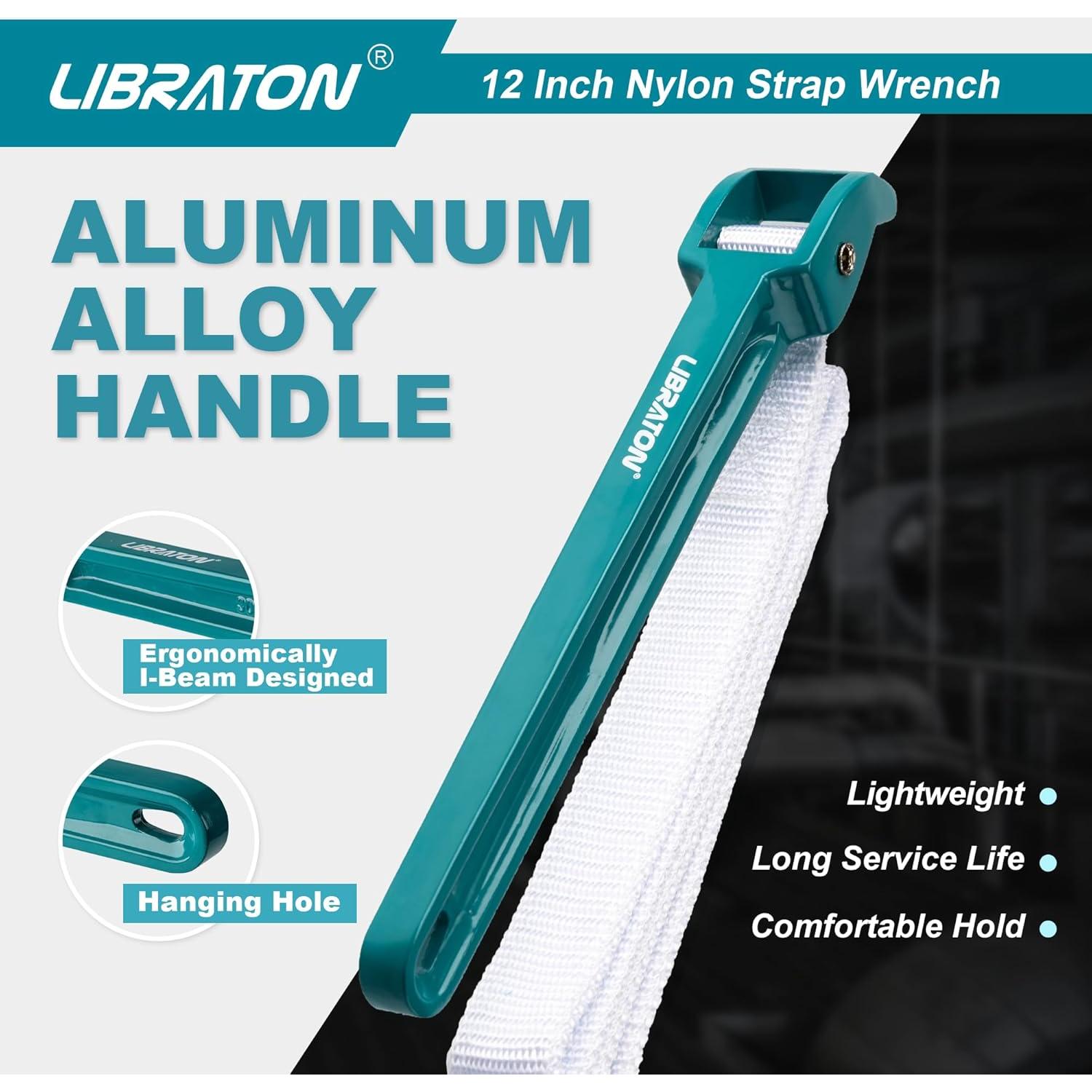 Llave de Correa de Nylon LIBRATON 30 cm Ajustable Alta Resistencia
