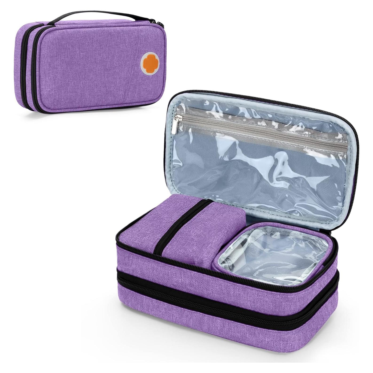 Estuche de Viaje CURMIO para Insulina Doble Capa Morado