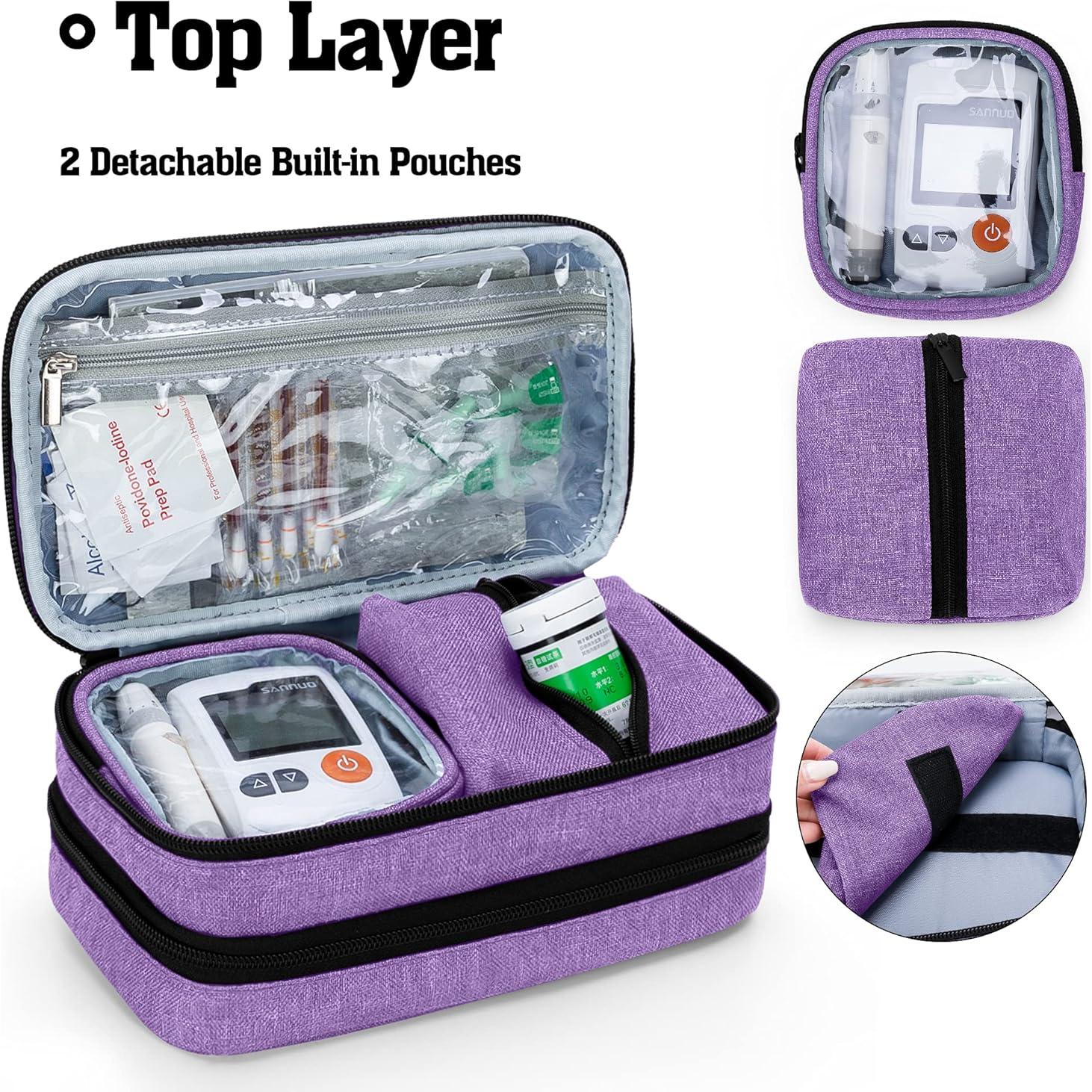 Estuche de Viaje CURMIO para Insulina Doble Capa Morado