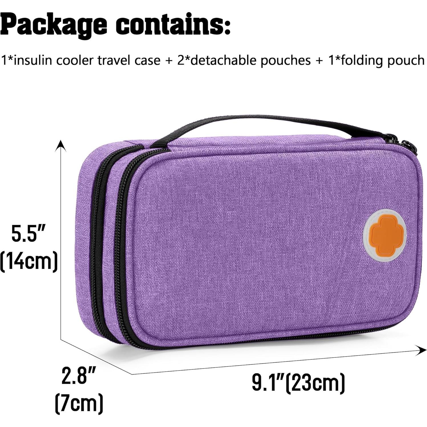 Estuche de Viaje CURMIO para Insulina Doble Capa Morado