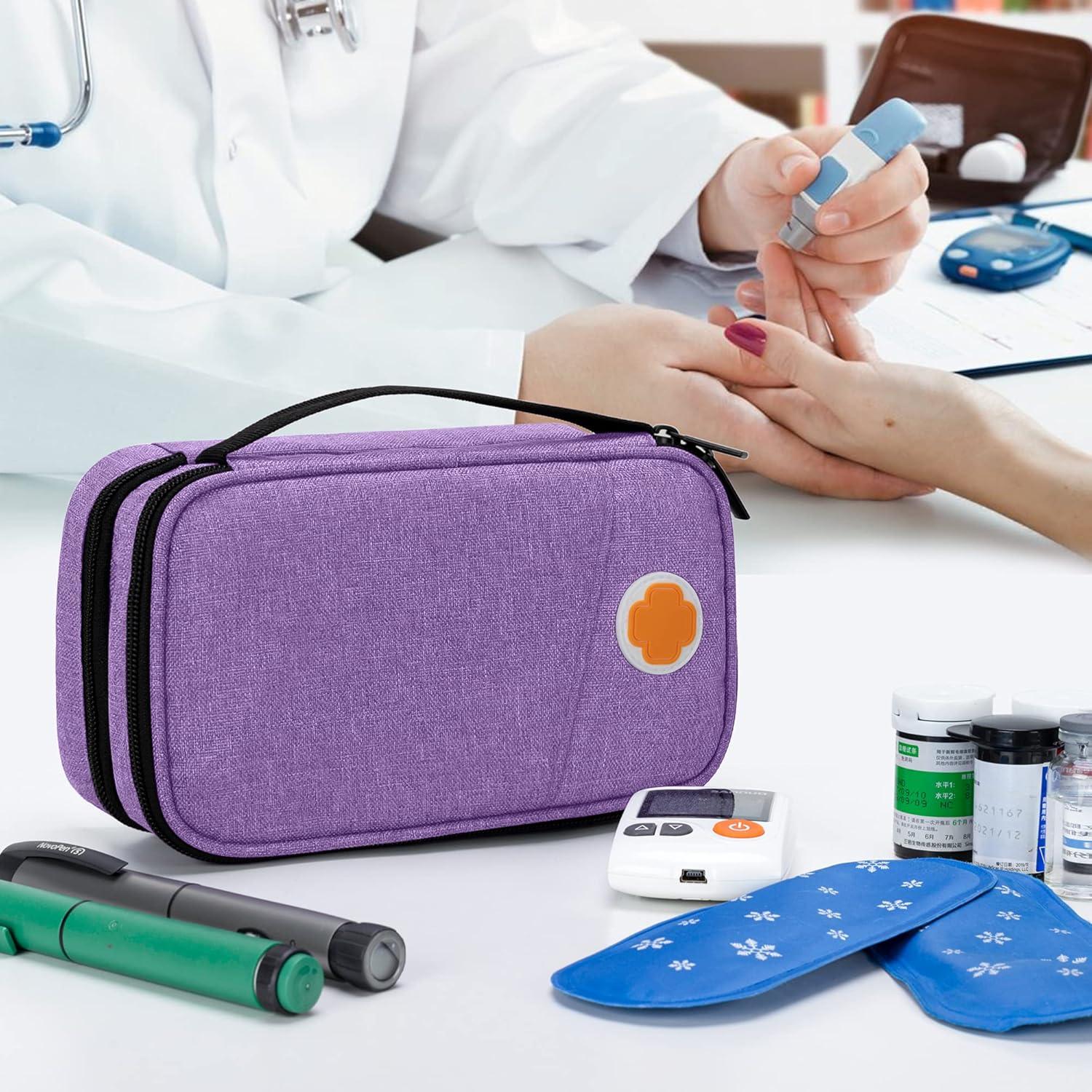 Estuche de Viaje CURMIO para Insulina Doble Capa Morado