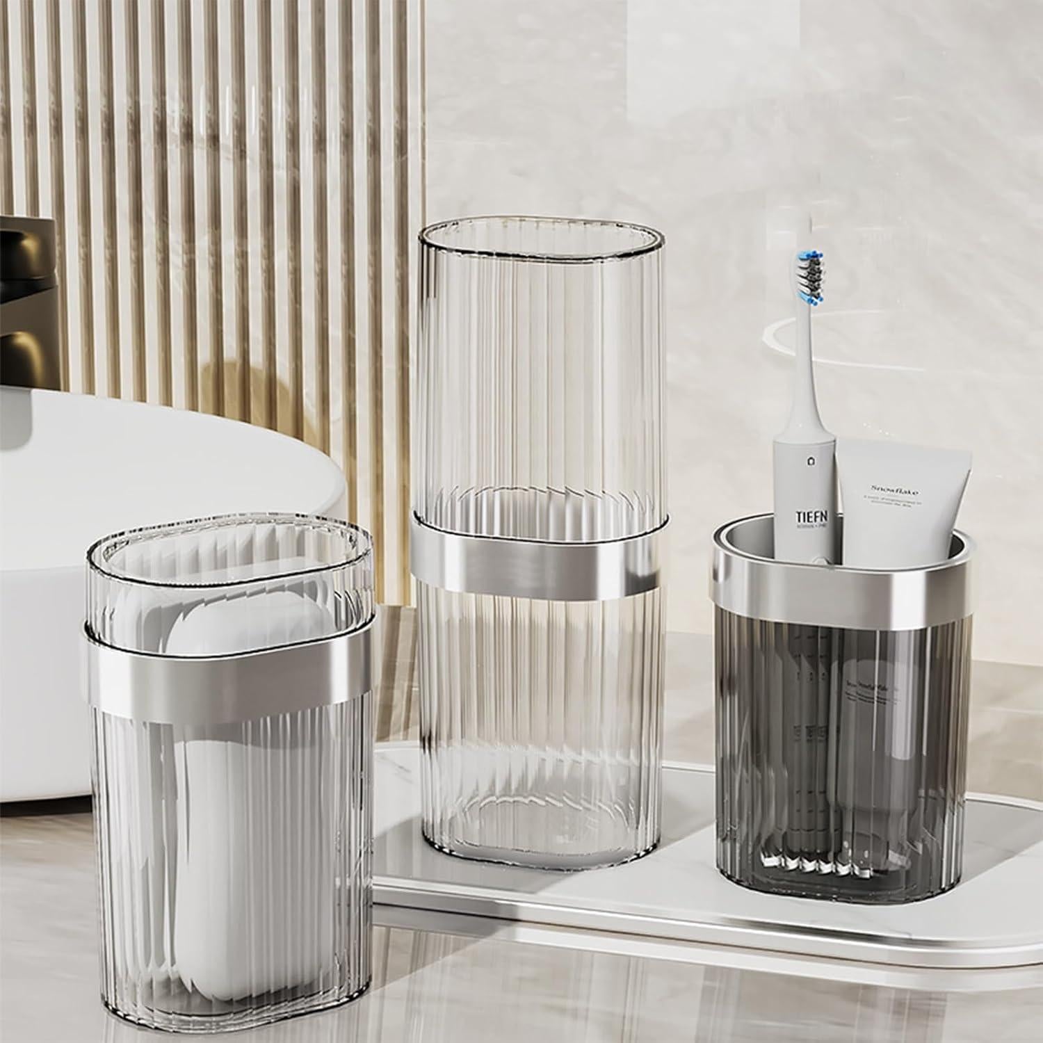 Estuche de Cepillo de Dientes de Viaje Nnverseryy Gris 19.3x7.6cm