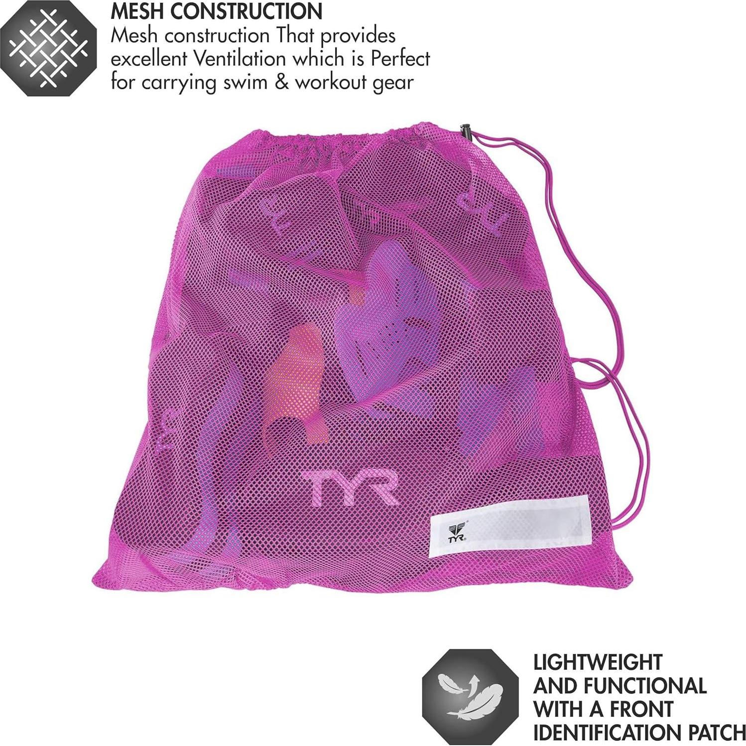 Bolsa de Malla TYR Alliance 75L Rosa/Púrpura para Entrenamiento