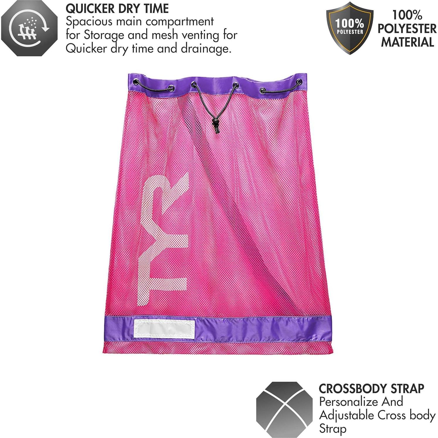 Bolsa de Malla TYR Alliance 75L Rosa/Púrpura para Entrenamiento