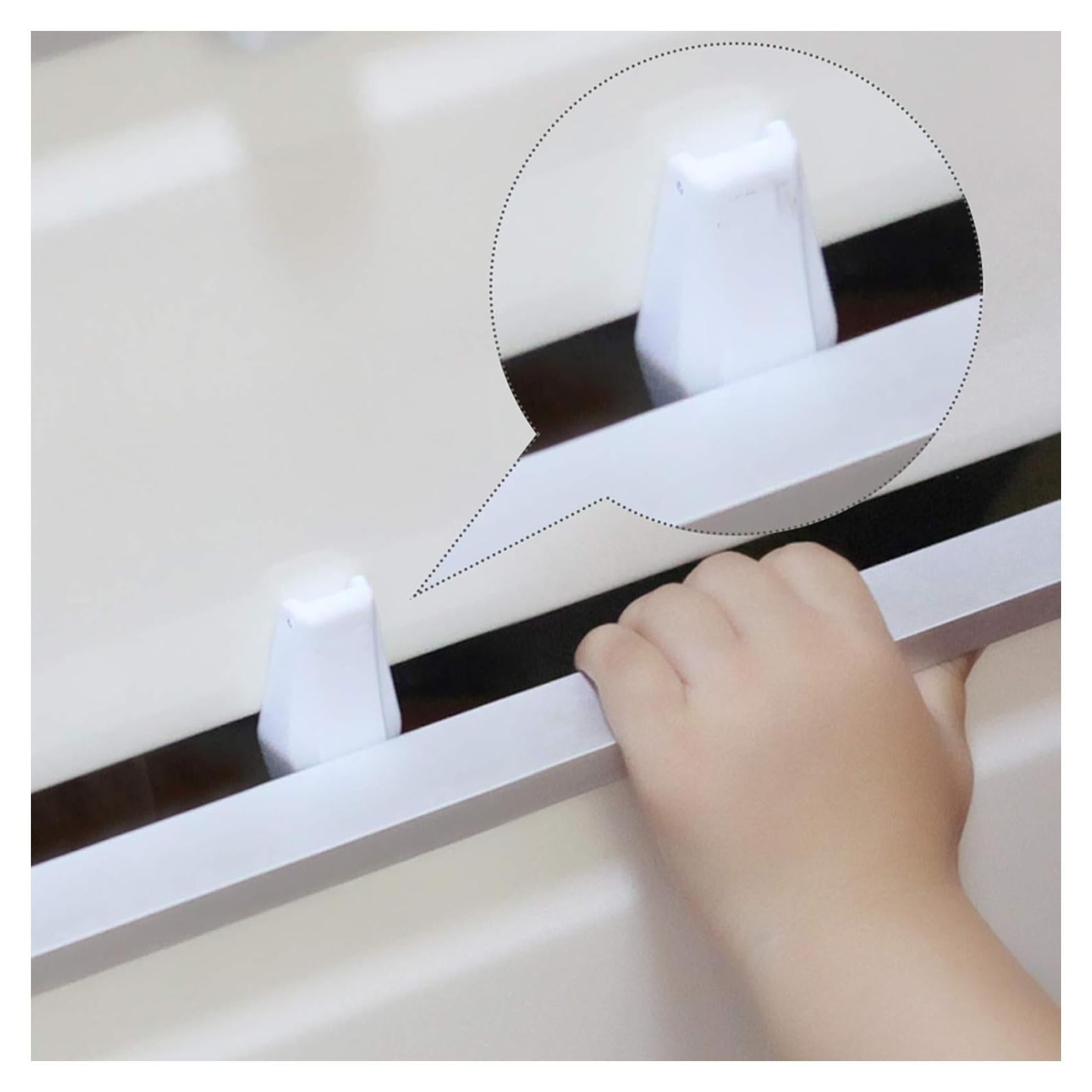 Detenedores de Cajones EUDEMON 8 Pack Seguridad Bebés Blanco