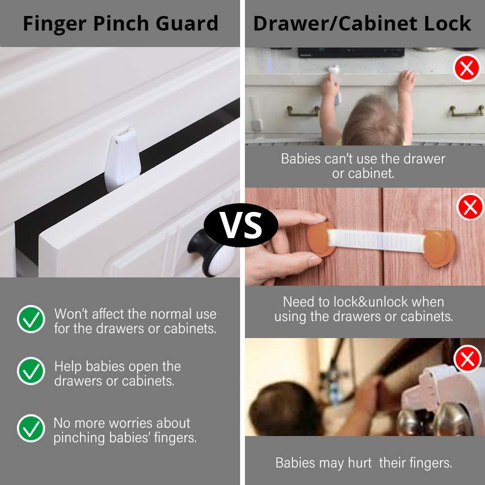 Detenedores de Cajones EUDEMON 8 Pack Seguridad Bebés Blanco