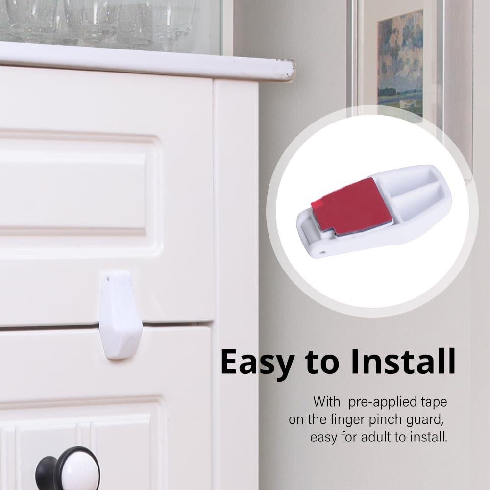 Detenedores de Cajones EUDEMON 8 Pack Seguridad Bebés Blanco