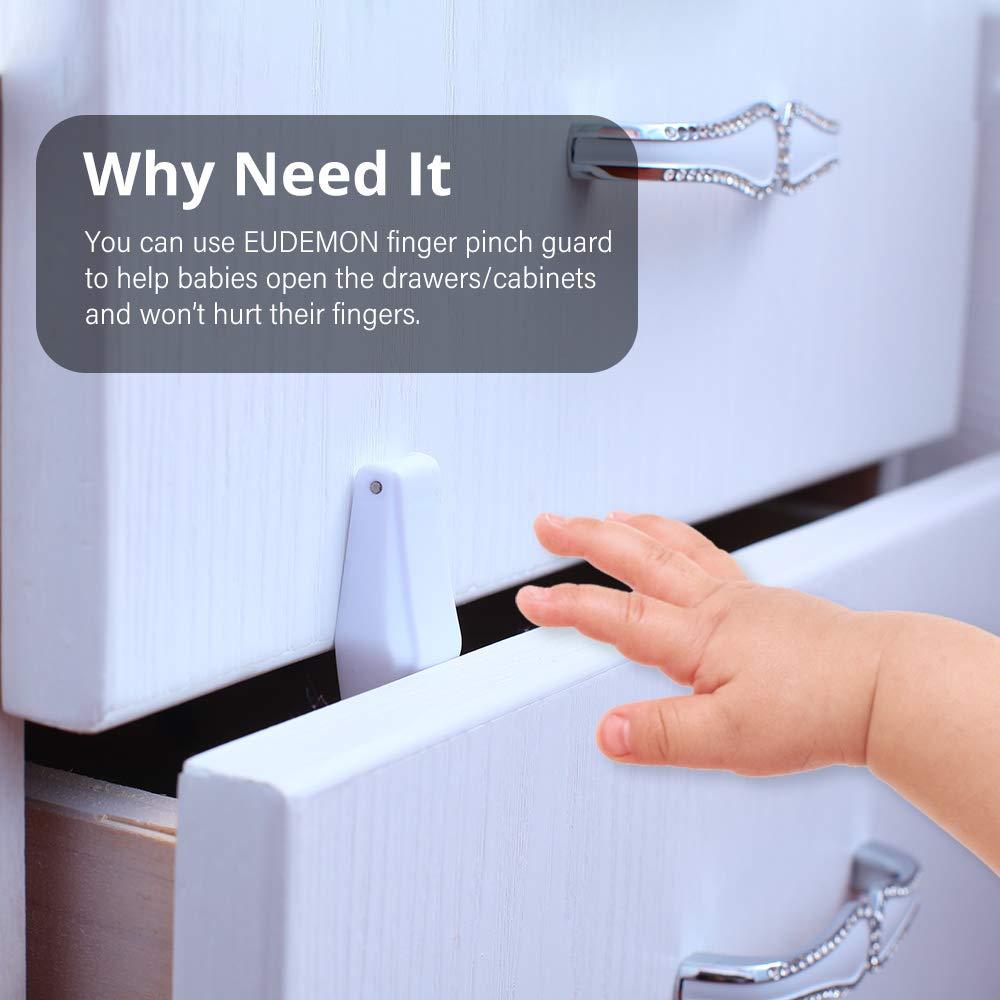 Detenedores de Cajones EUDEMON 8 Pack Seguridad Bebés Blanco