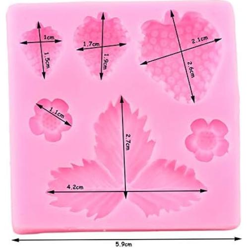 Molde de Silicona 3D Seedomes Fresas y Flores 2 Pcs