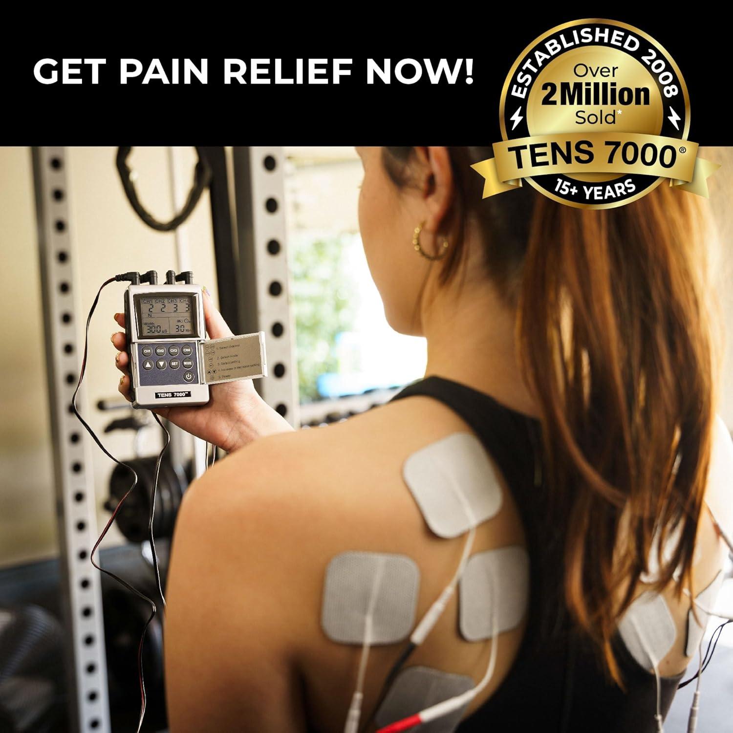 TENS 7000 Pro Estimulador Muscular 4 Canales Alivio Dolor