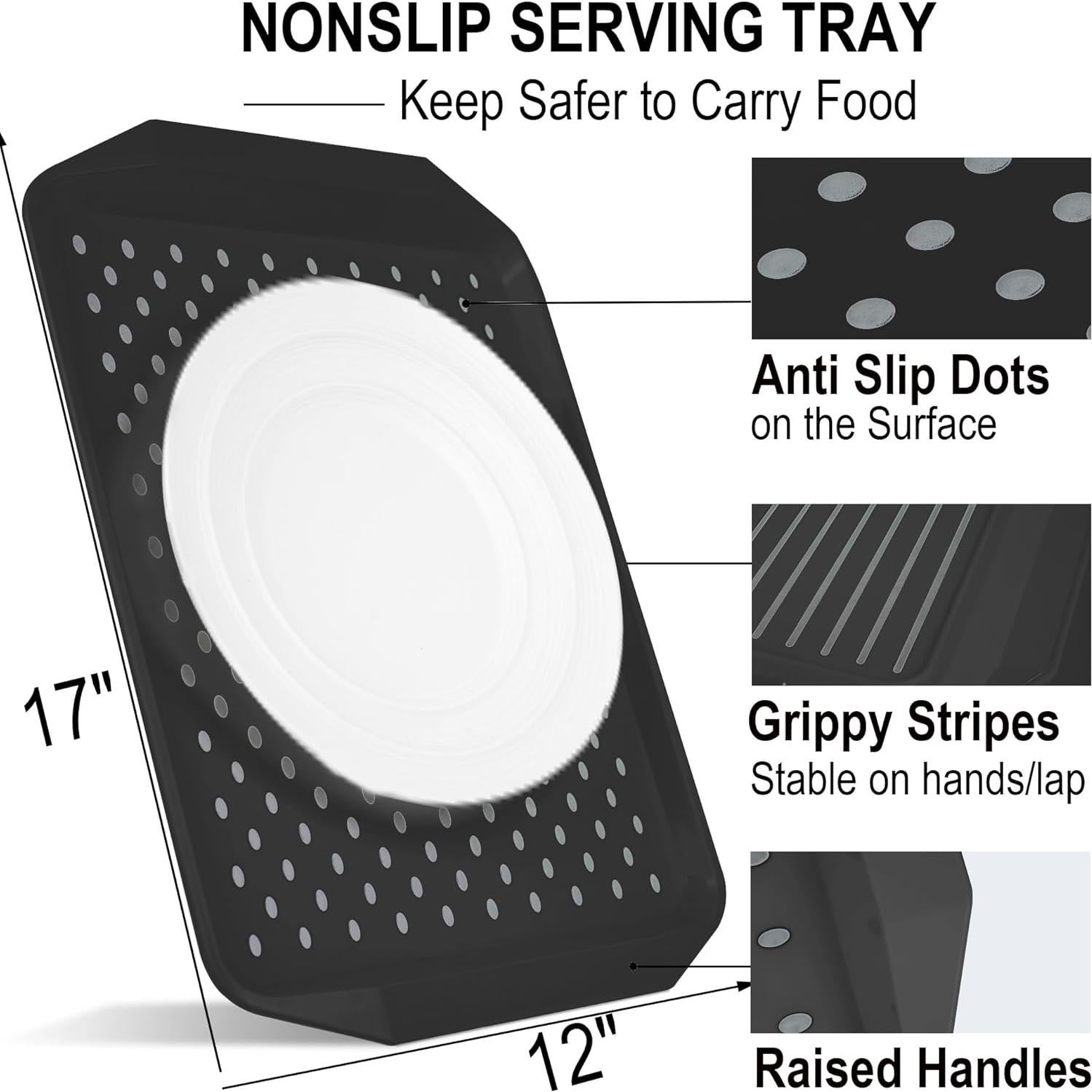 Bandeja Antideslizante Czlizdyt Set de 2 Negra 44.5x30.5cm