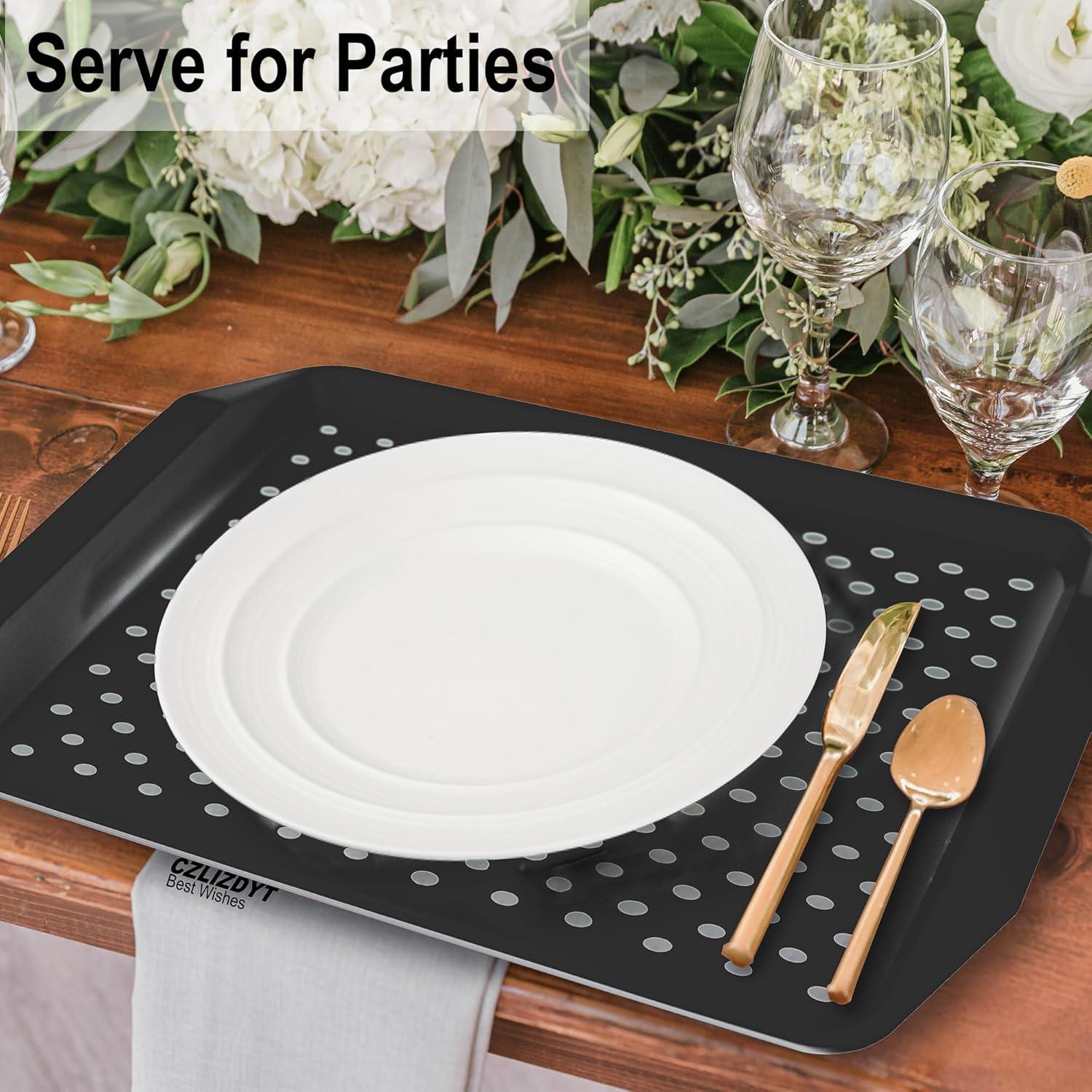 Bandeja Antideslizante Czlizdyt Set de 2 Negra 44.5x30.5cm