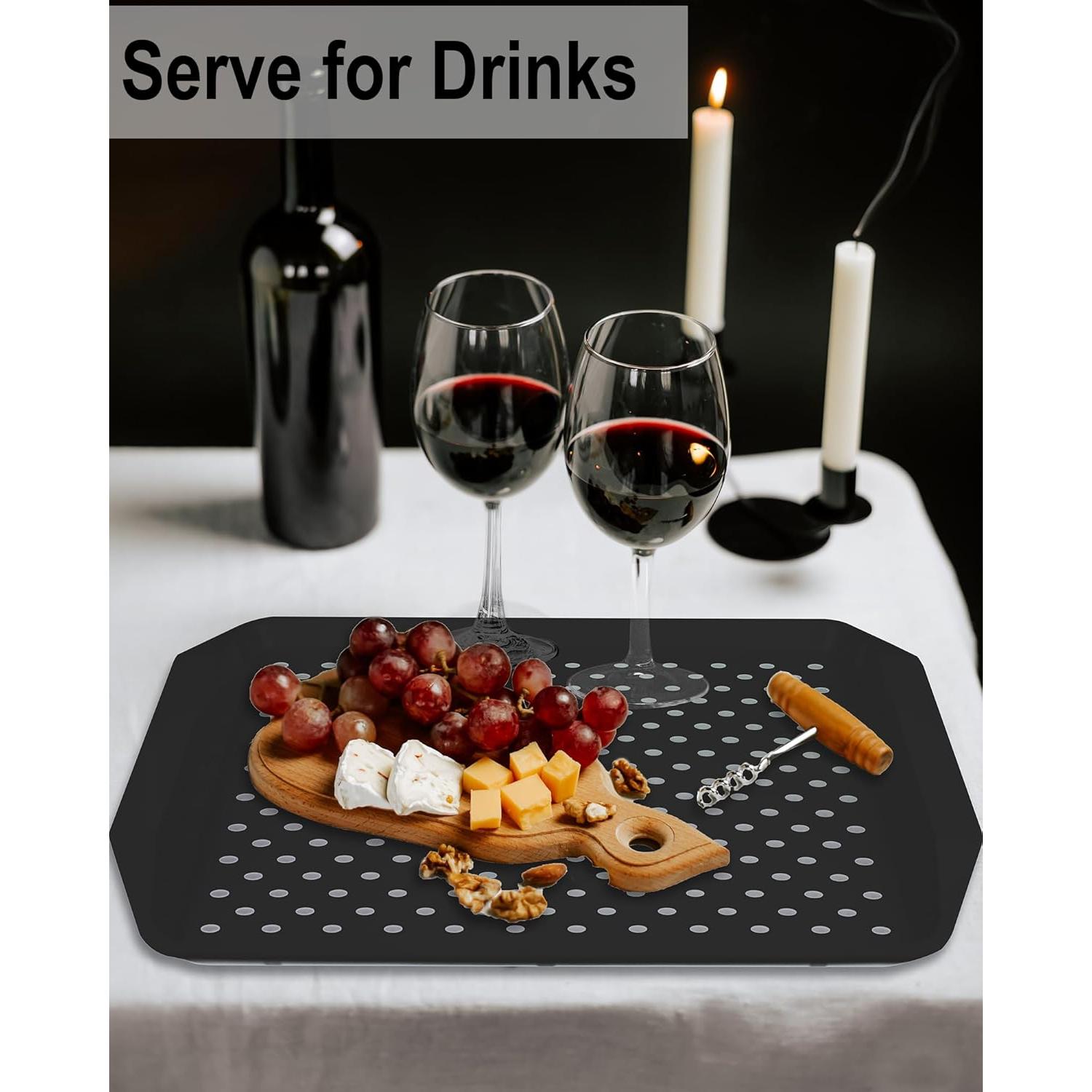 Bandeja Antideslizante Czlizdyt Set de 2 Negra 44.5x30.5cm