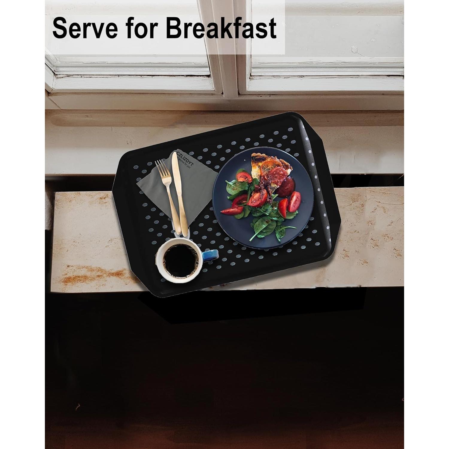 Bandeja Antideslizante Czlizdyt Set de 2 Negra 44.5x30.5cm