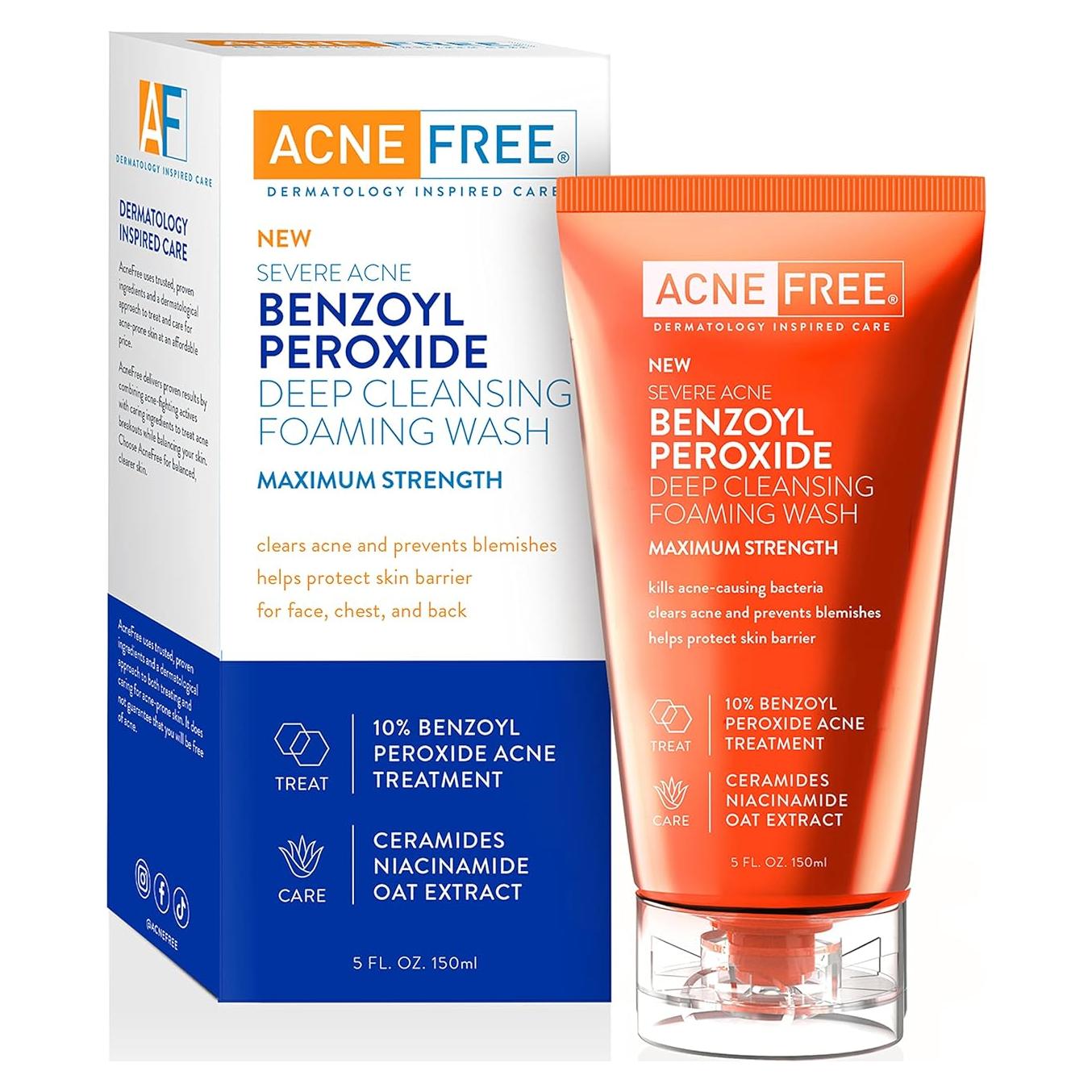 AcneFree Lavado Espumoso 10% Peróxido de Benzoilo 142g