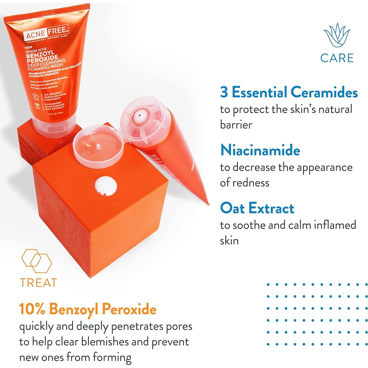 AcneFree Lavado Espumoso 10% Peróxido de Benzoilo 142g