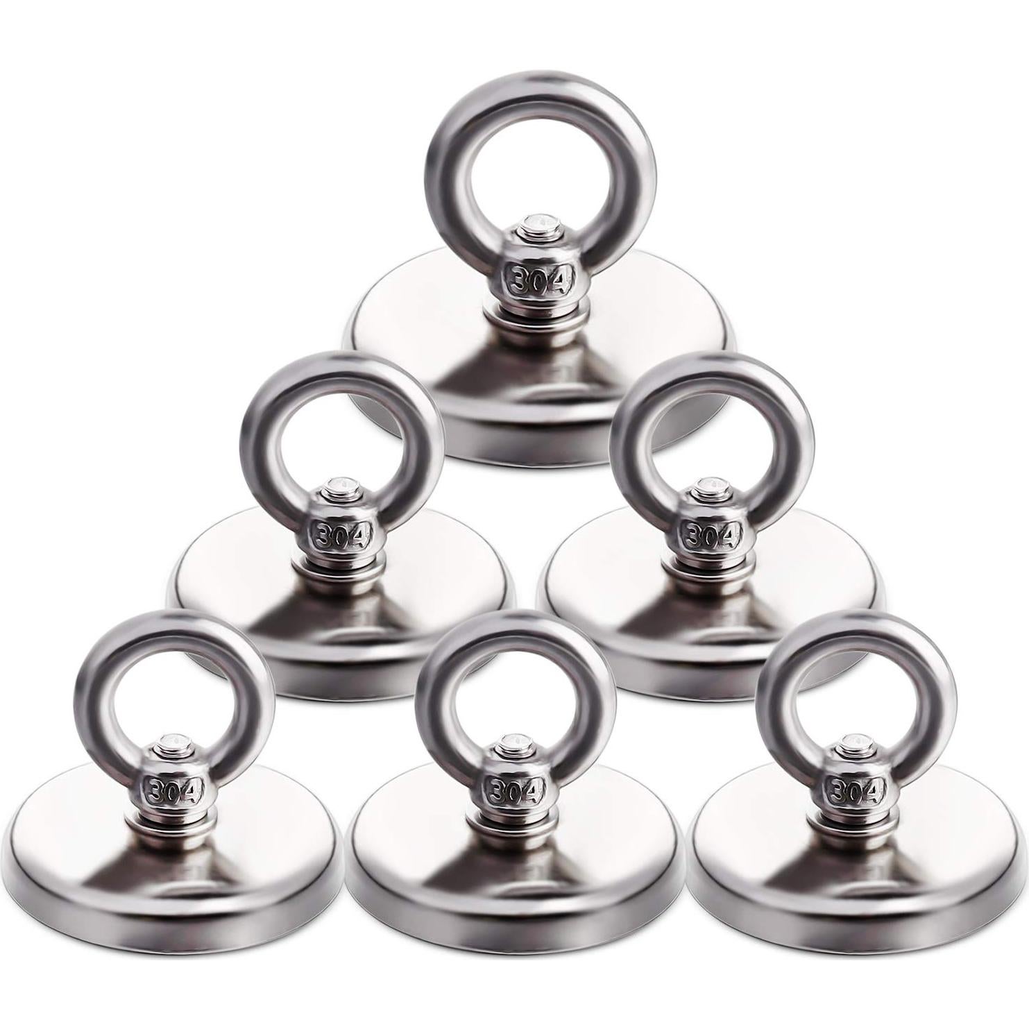 MIKEDE Imán de Neodimio 100 kg para Pesca Magnética 6 Piezas