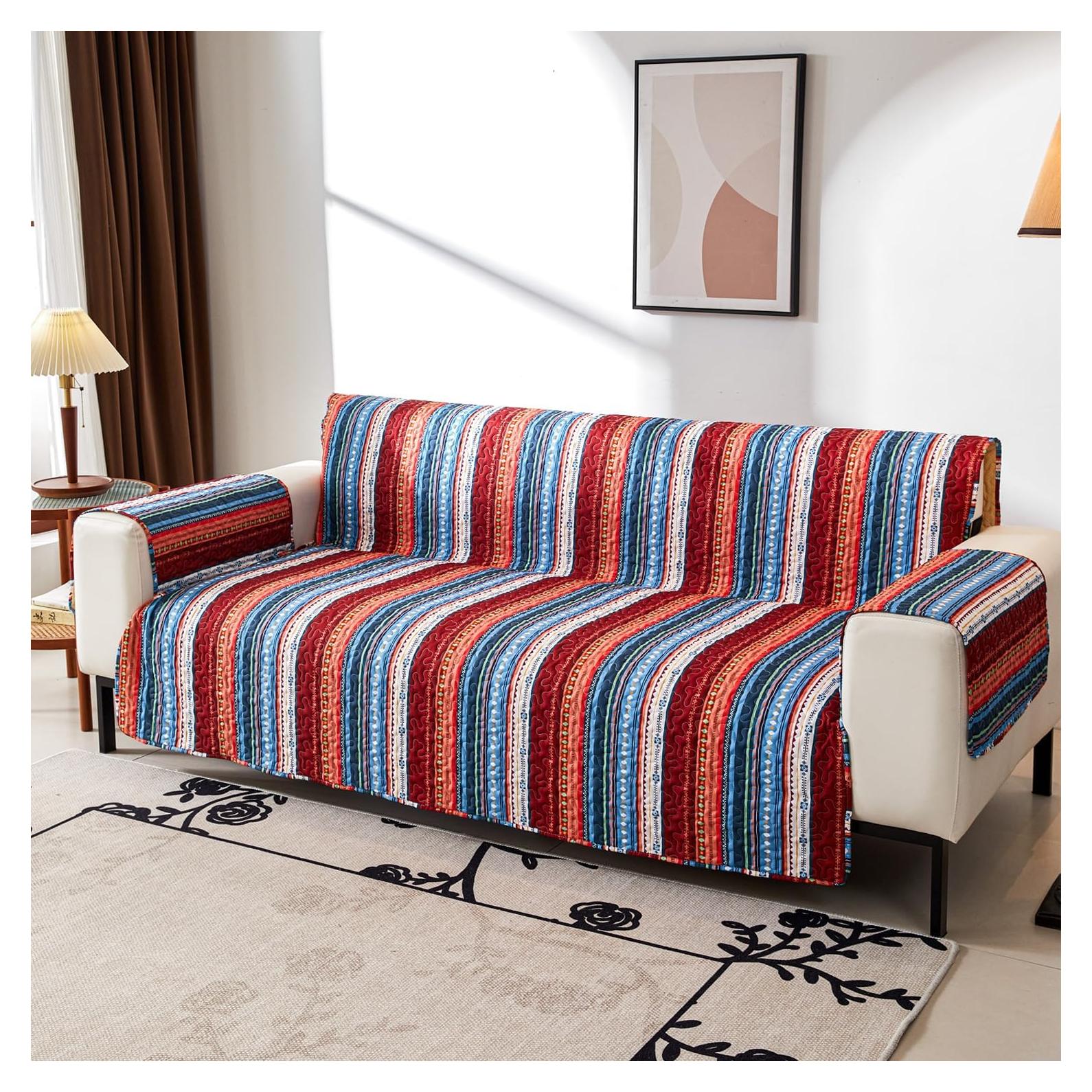 Funda de Sofá Loveseat EVENHUG Boho Lavable Antideslizante