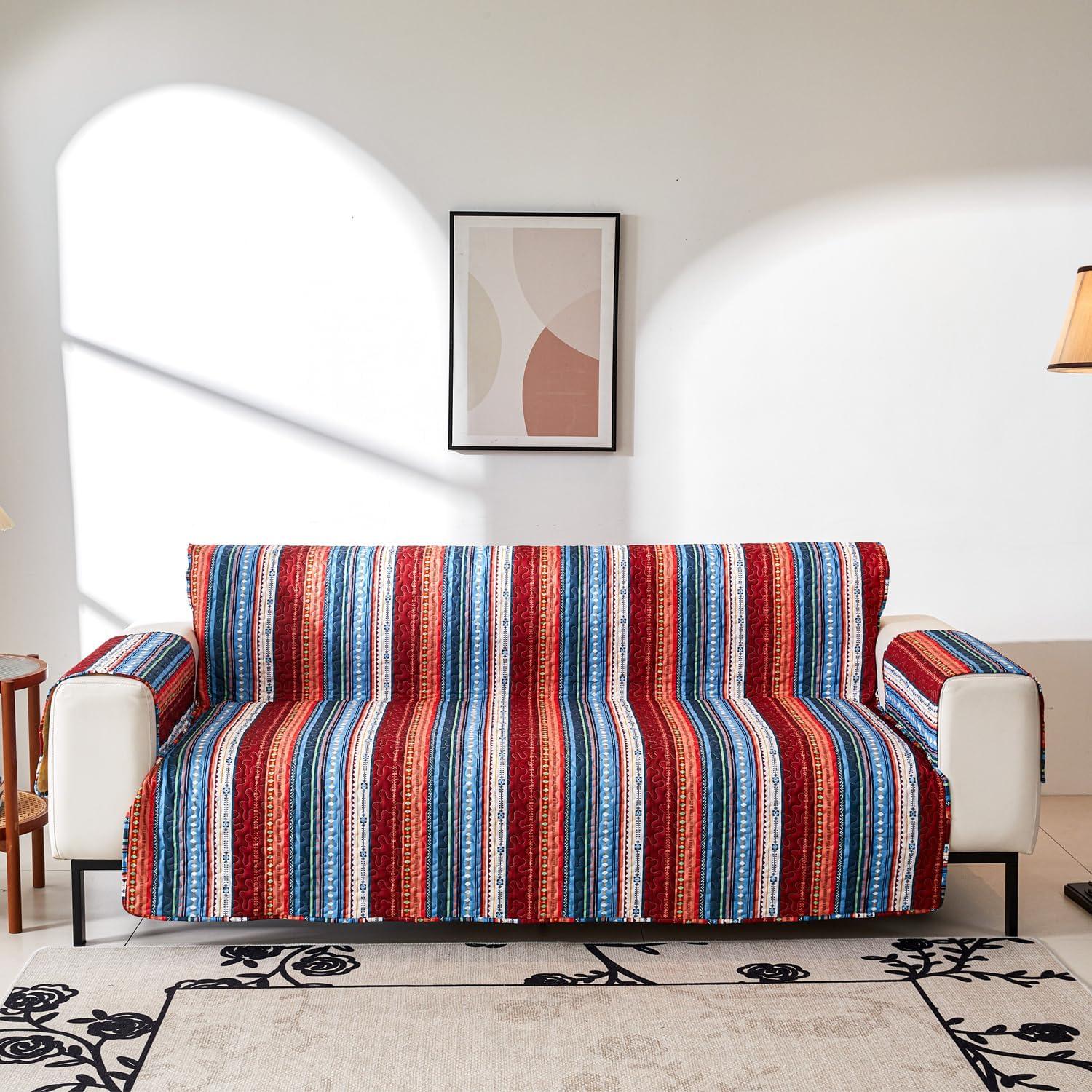 Funda de Sofá Loveseat EVENHUG Boho Lavable Antideslizante